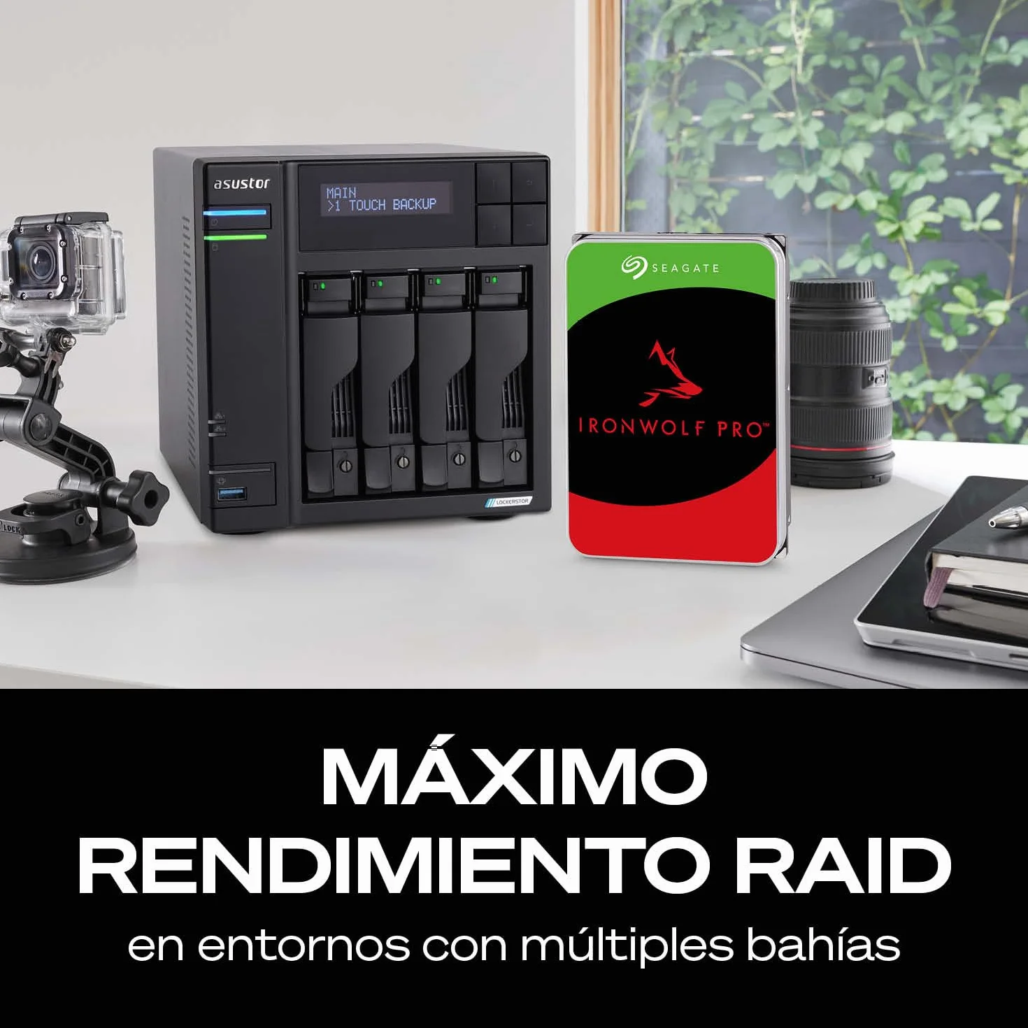 Seagate IronWolf Pro 8TB, Enterprise HDD NAS interno, CMR, SATA a 6 Gb/s, 7200 RPM, caché de 256 MB para almacenamiento conectado a red RAID, servicios Rescue, Paquete Abre-fácil (ST8000NTZ01)