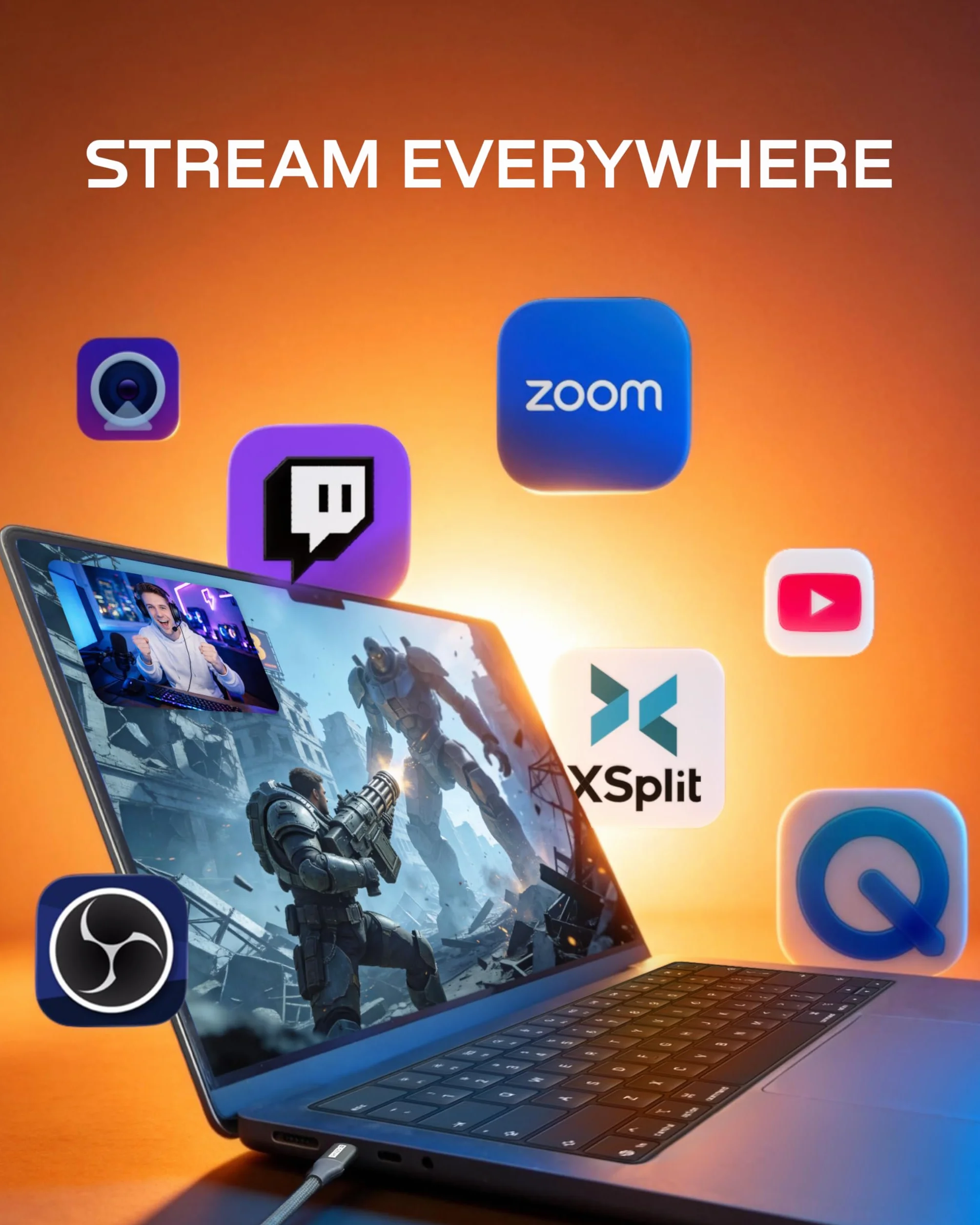GENKI ShadowCast 3 Pro, tarjeta de captura 4K60, dispositivo de captura de video USB-C de paso de latencia cero compatible con PS5, Xbox Series X/S, Switch, iPad, portátil, DSLR, transmisión para OBS