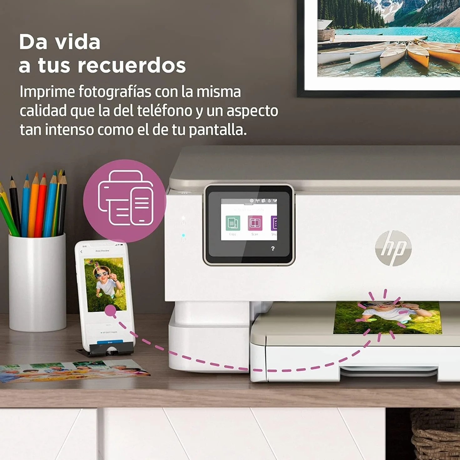 HP Envy Inspire 7220e 242P6B, Impresora multifunción de inyección de Tinta A4 a Color, Wi-Fi, impresión a Doble Cara automática, hasta 22 ppm, 6 Meses de impresión Instant Ink, Blanca