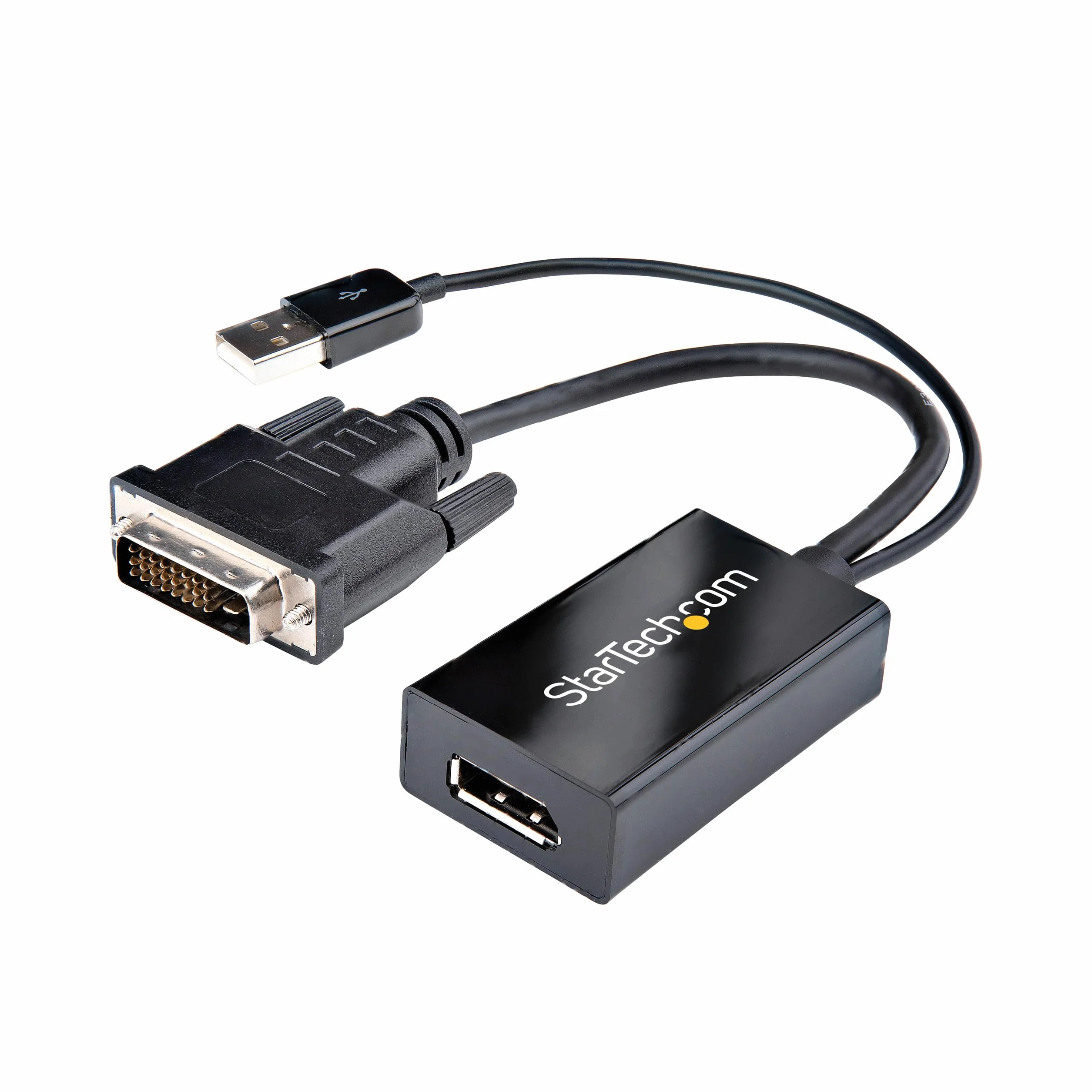 StarTech.com Adaptador DVI a DisplayPort Alimentado por USB - Conversor DVI a DisplayPort - Convertidor DVI-D a DP - 1920x1200