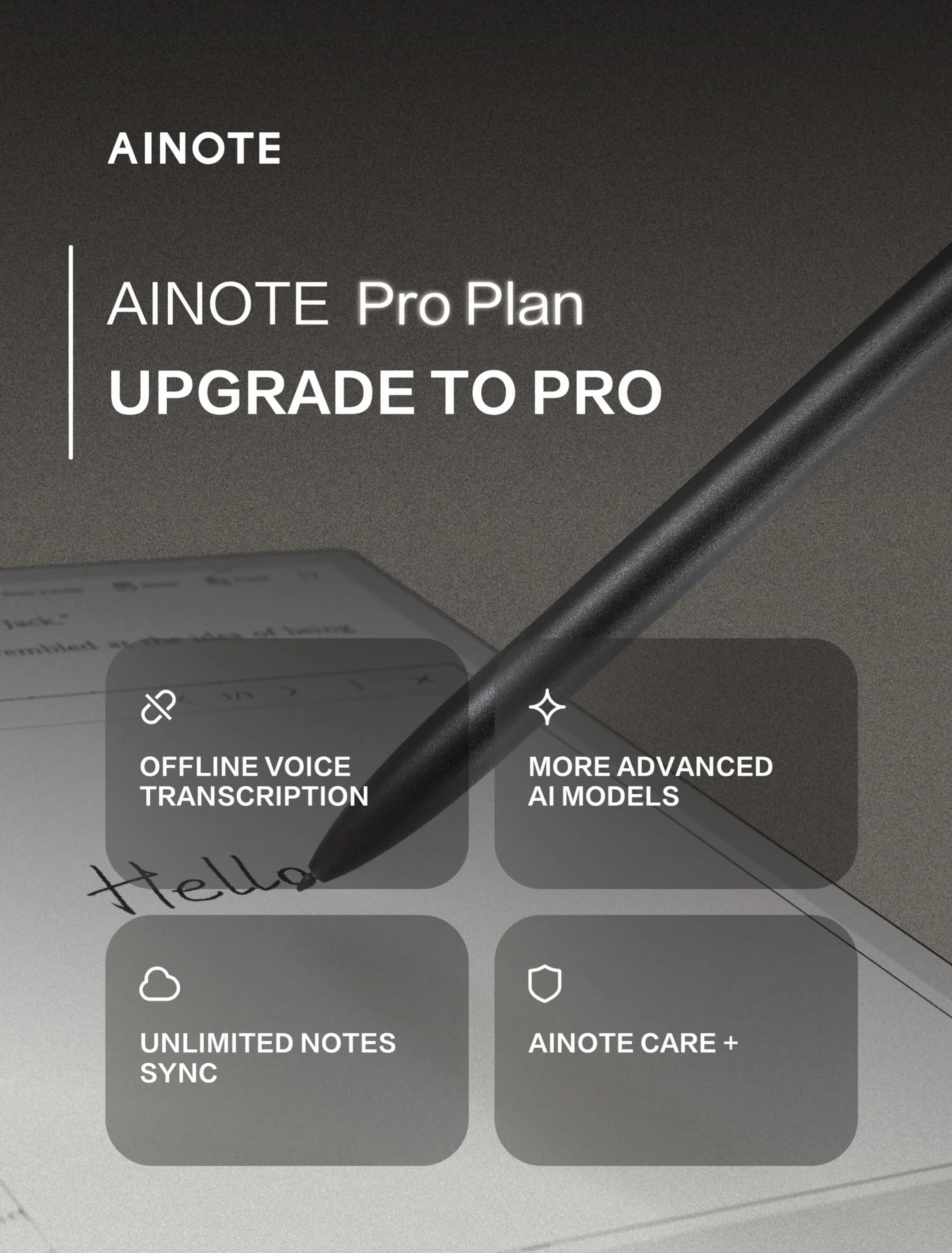 iflytek AINOTE 2 10.65" Tablet de Papel Toma de Notas con IA para Reuniones Delgado de 4.2 mm Cuaderno Digital con Voz a Texto Transcripción en 16 Idiomas Escritura Manual a Texto (Lápiz Incluido)