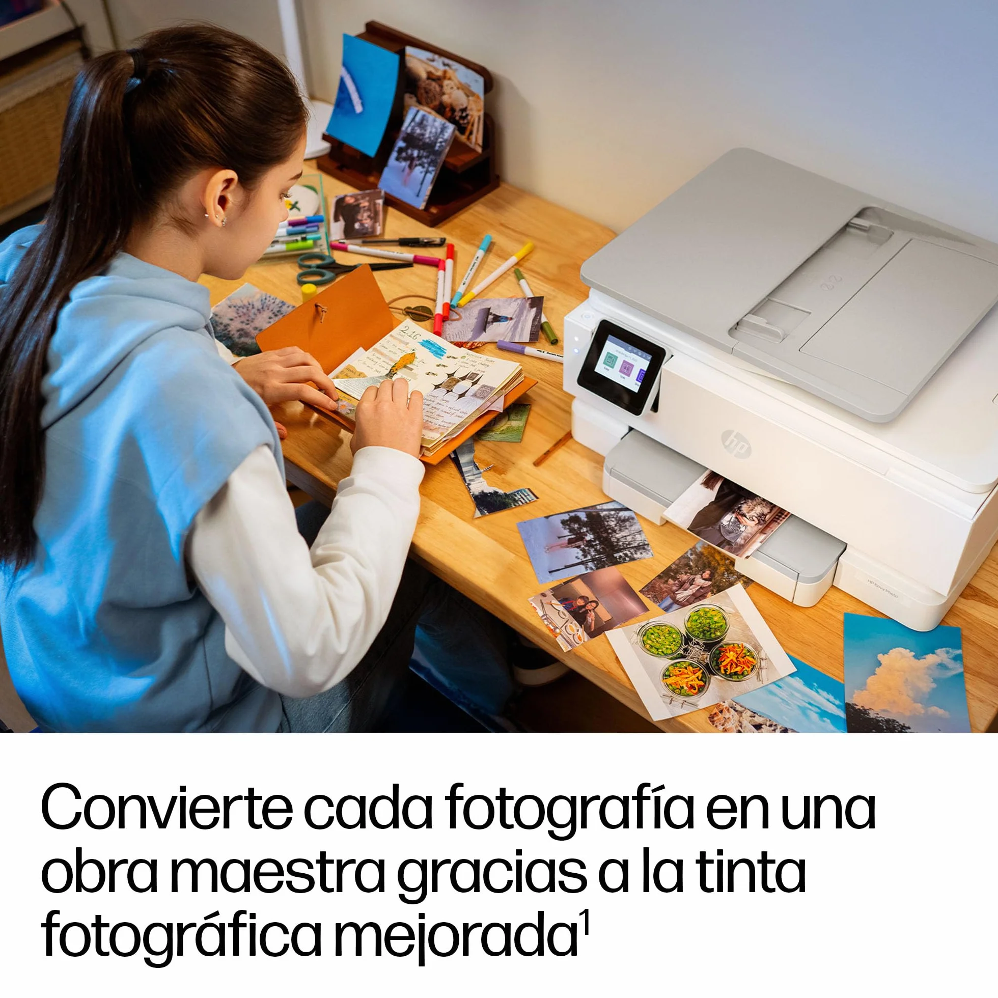 HP Envy Photo 7930, Impresora multifunción de inyección de Tinta A4 a Color, Wi-Fi Doble Banda, impresión automática a Doble Cara, ADF de 35 Hojas, Bandeja para Fotos, 6 Meses de Instant Ink