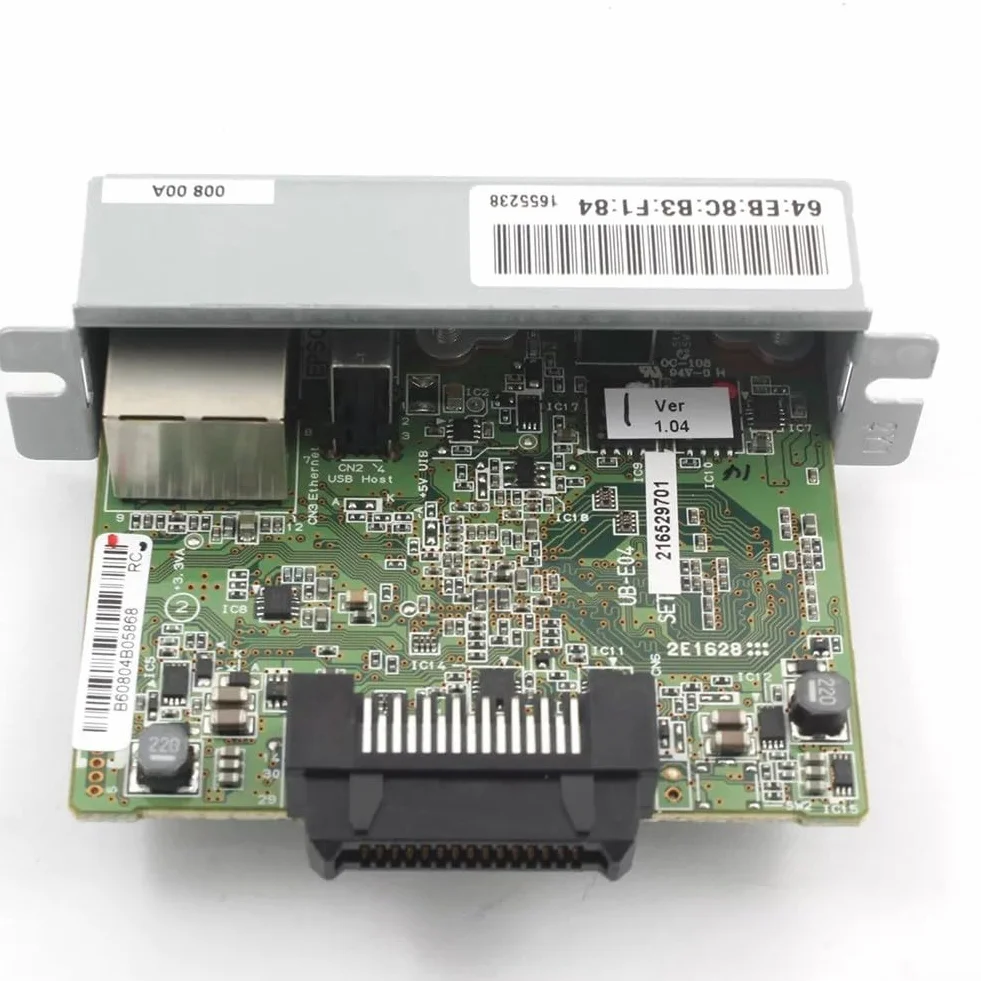Módulo de interfaz Ethernet C32C881008 Servidor de impresión para impresoras POS, UB-E04 Reemplazo Fast Ethernet 100Base-TX compatible con TM-T88VI T88V T70II U220 H6000