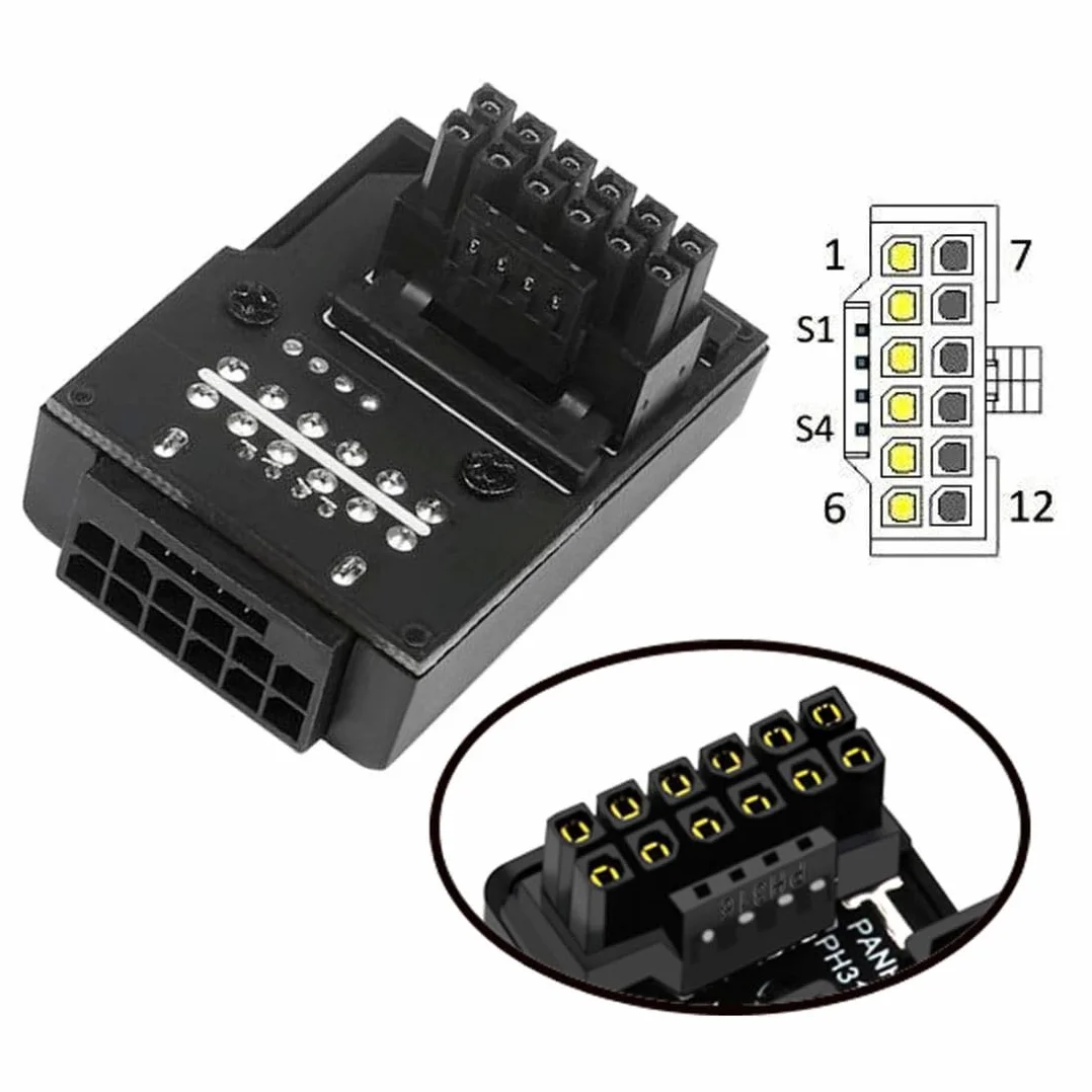 chenyang ATX3.0 PCI-E 5.0 12VHPWR 16Pin Power Modular 90 Degree Down Angle Connector Adapter for 3080 3090TI PSU Graphics Card