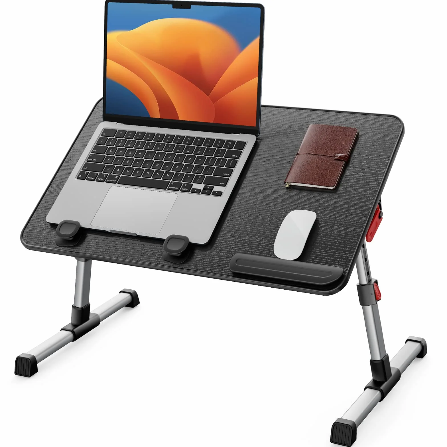 Mesa, SAIJI Mesa Plegable,Altura Ajustable, con 4 ángulos Ajustables, Plegable lapdesk, para sofá, Suelo, Trabajar, estudiar, Leer, Escribir, caben hasta 17 "portátil (60 * 33cm Negro)