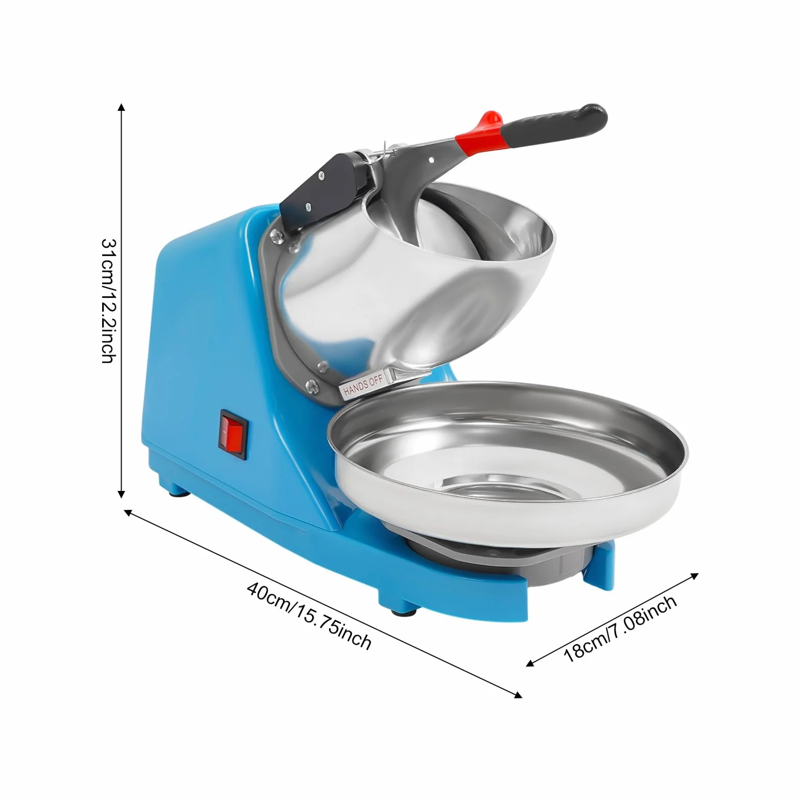 Picadora eléctrica de hielo Lightakai 220 V 300 W acero inoxidable 2200 rpm