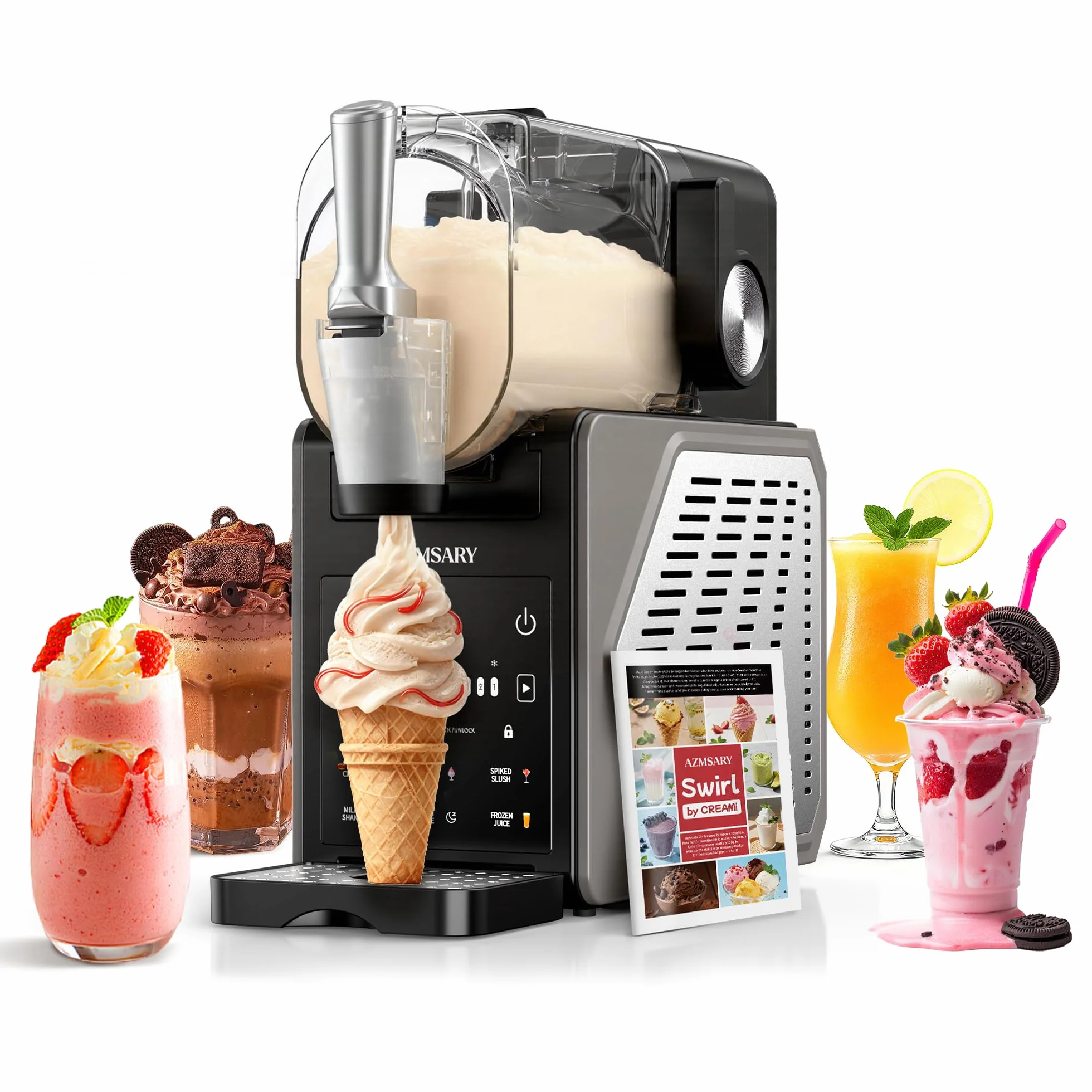 Máquina de granizado – Fácil de usar con un botón 2,5 L Slushie Maker, no requiere hielo, con pantalla LED, 6 programas automáticos para margaritas, frappés, batidos