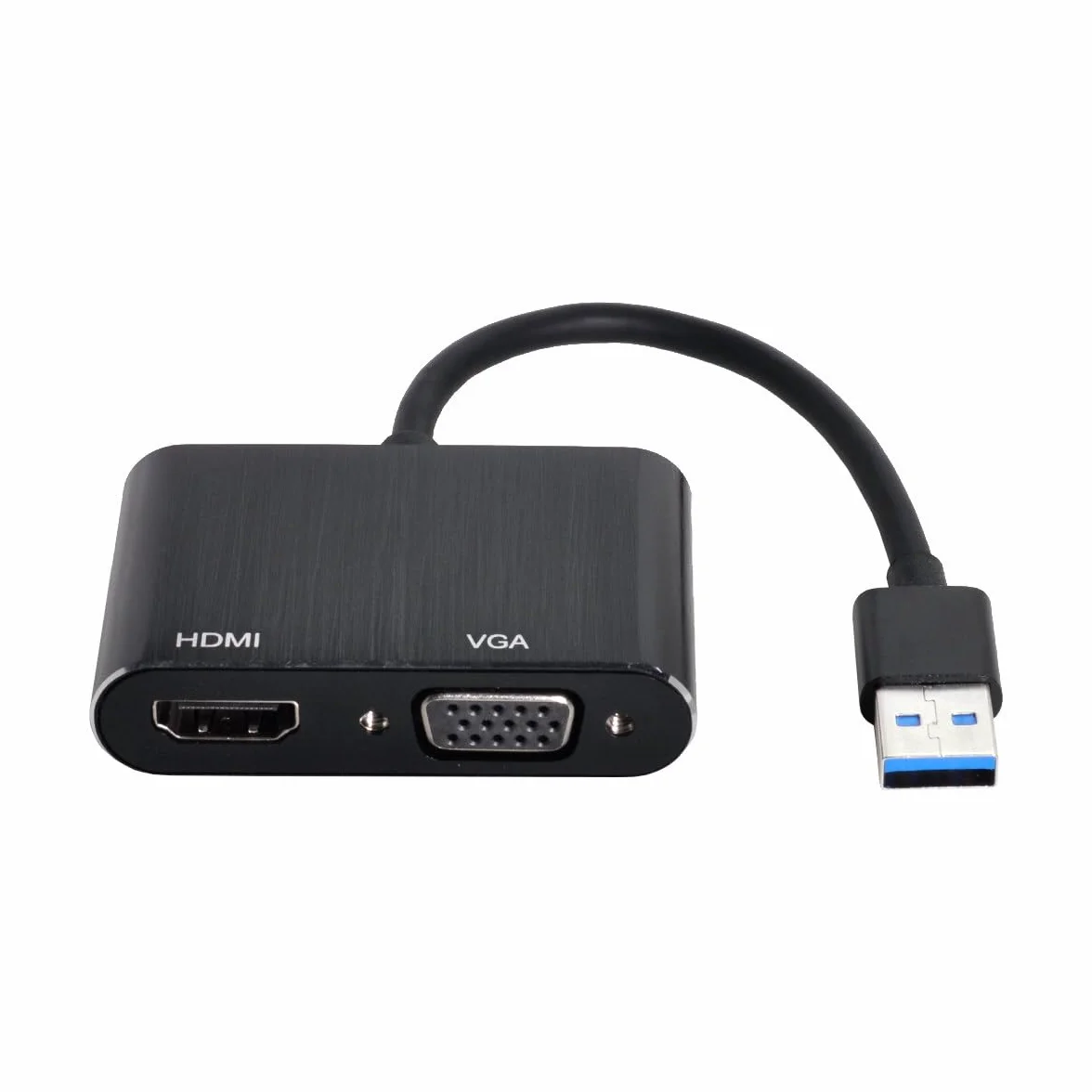 Cablecc Cable adaptador USB 3.0 y 2.0 a HDMI y VGA HDTV, tarjeta gráfica externa para Windows Macbook Laptop
