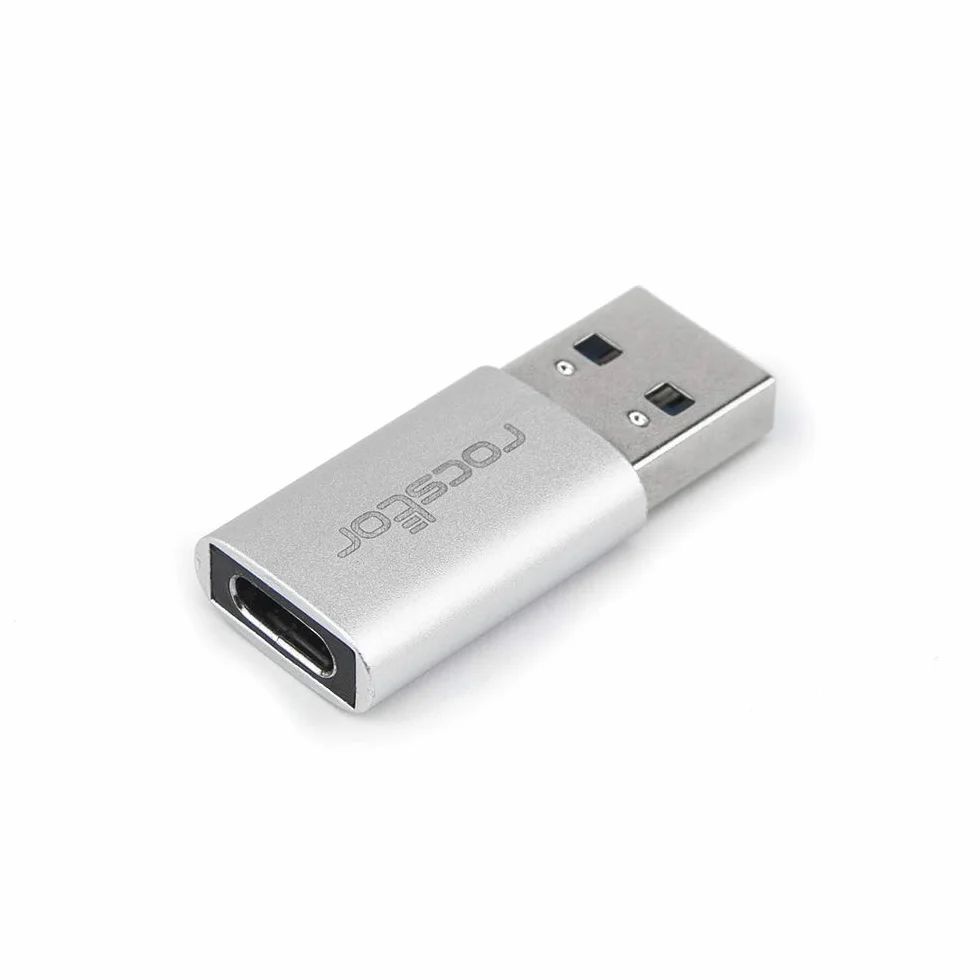 Rocstor - Adaptador USB de Transferencia de Datos (USB Tipo C, Hembra, USB Macho Tipo A, Adaptador Macho Blanco), Color Blanco