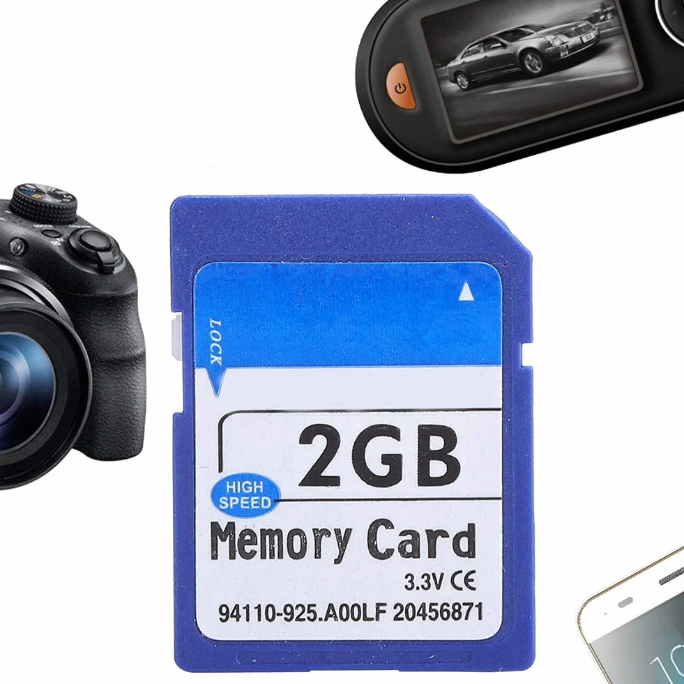 ASHATA Tarjeta de Memoria 1G / 2G / 8G / 16G / 32G / 64G, Tarjeta de Memoria Universal de Alta Velocidad para MP3, MP4, cámara, SLR, para PSP, Altavoz de Tarjeta de Enchufe, Altavoz, etc.(2GB)