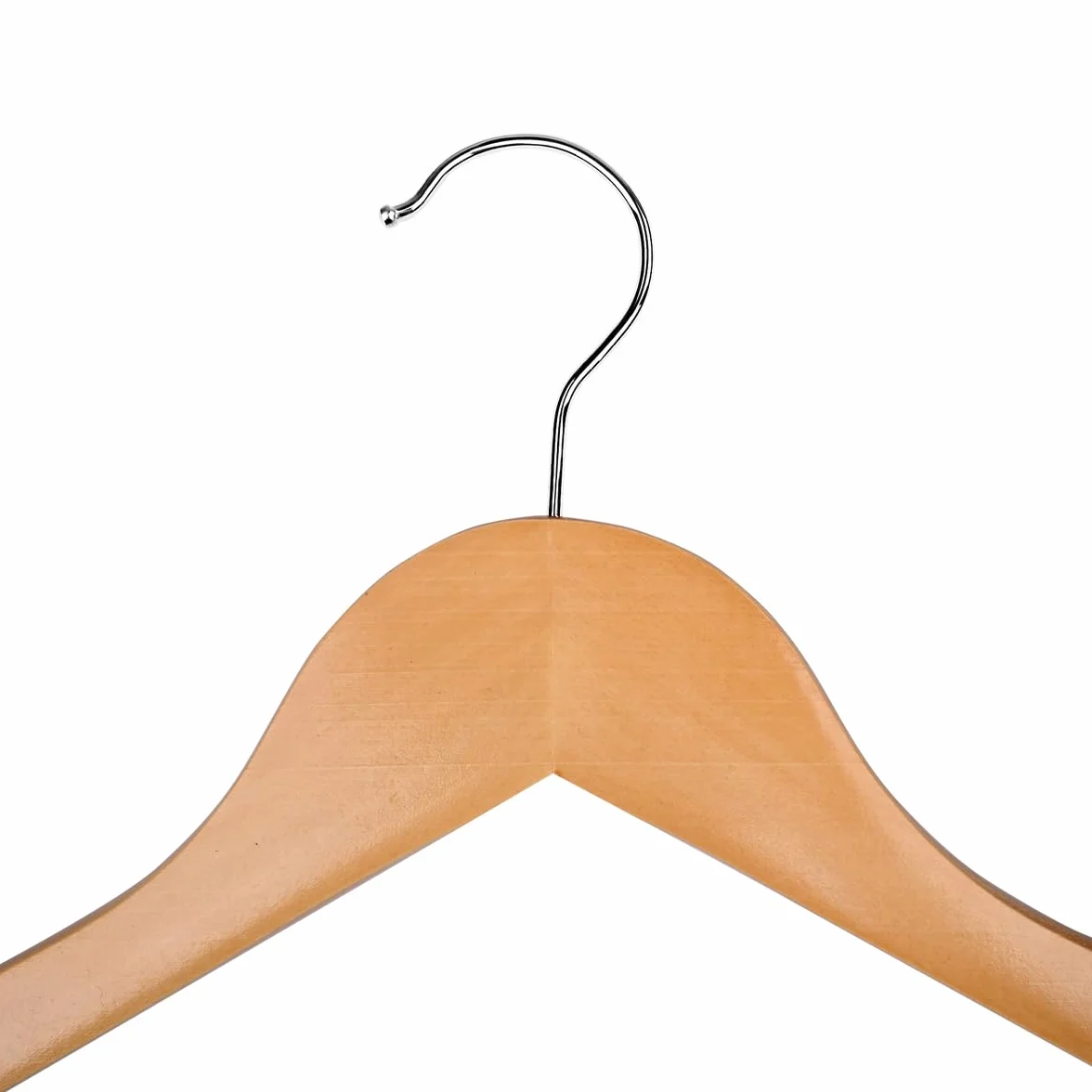 Perchas para Ropa de Madera Natural con Muescas Antideslizantes y Gancho Giratorio - Pack 20