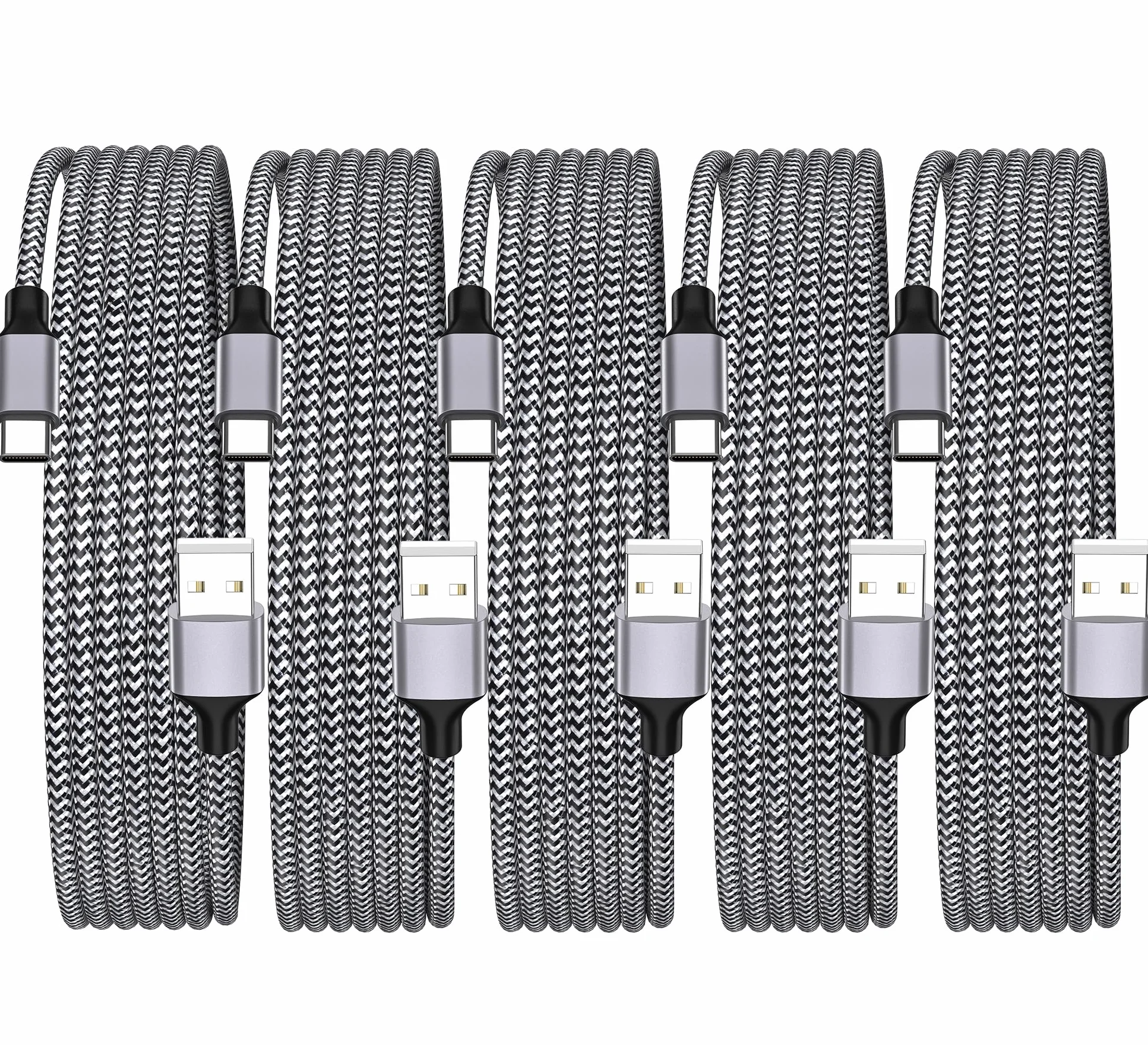 Certificado MFi de Apple: cable de carga rápida para iPhone 16, Linocell paquete de 5 unidades USB A a tipo C, 60 W, cable trenzado USB tipo C para iPhone 16/16 Pro/16 Plus/16 Pro Max/15/15 Pro/iPad
