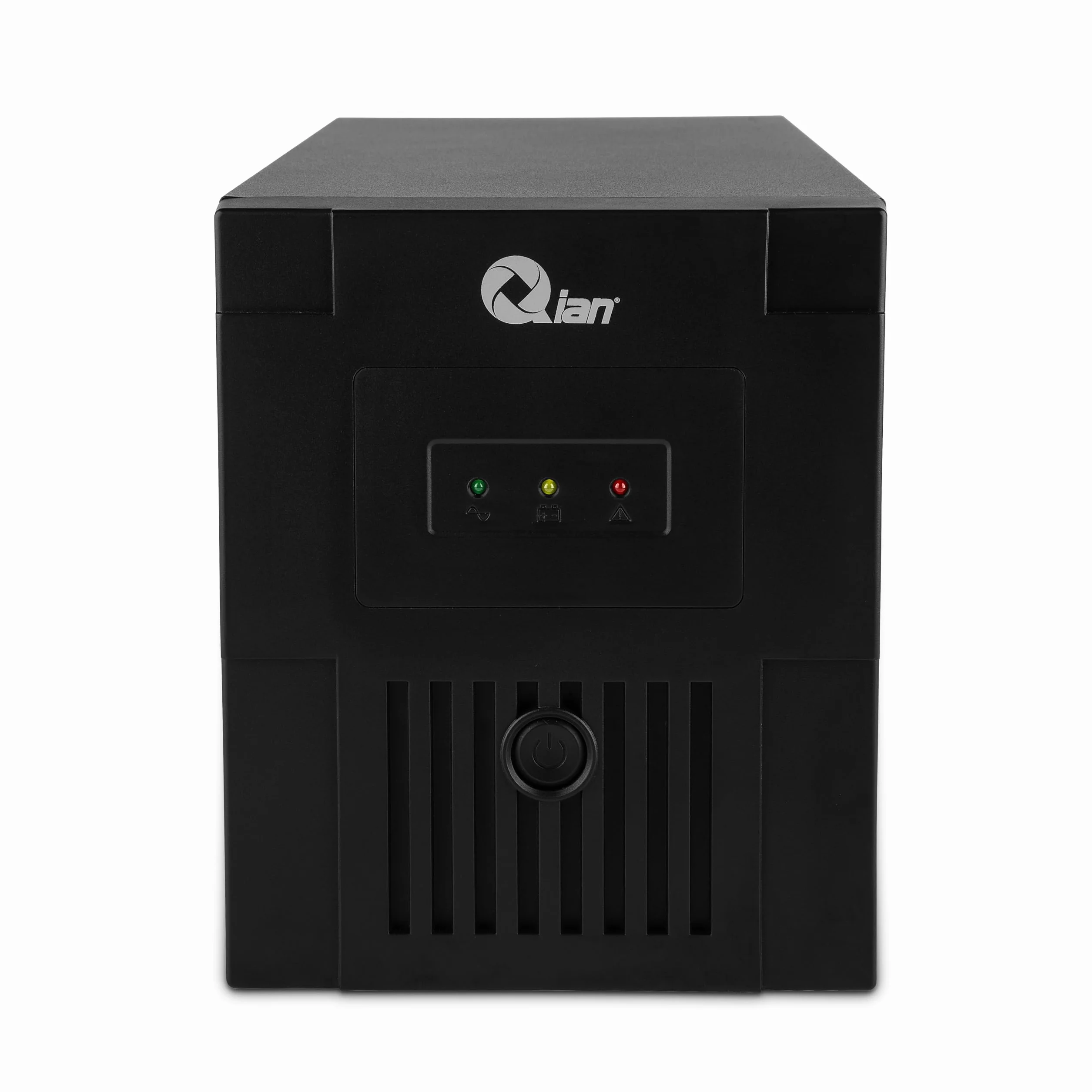 QIAN Sistema de Alimentación Ininterrumpida SAI Line UPS 1000VA Mini Torre Compacta Carga Rápida Protector de Sobretensiones Tensión Salida 600W 3 Enchufes Schuko (Negro)