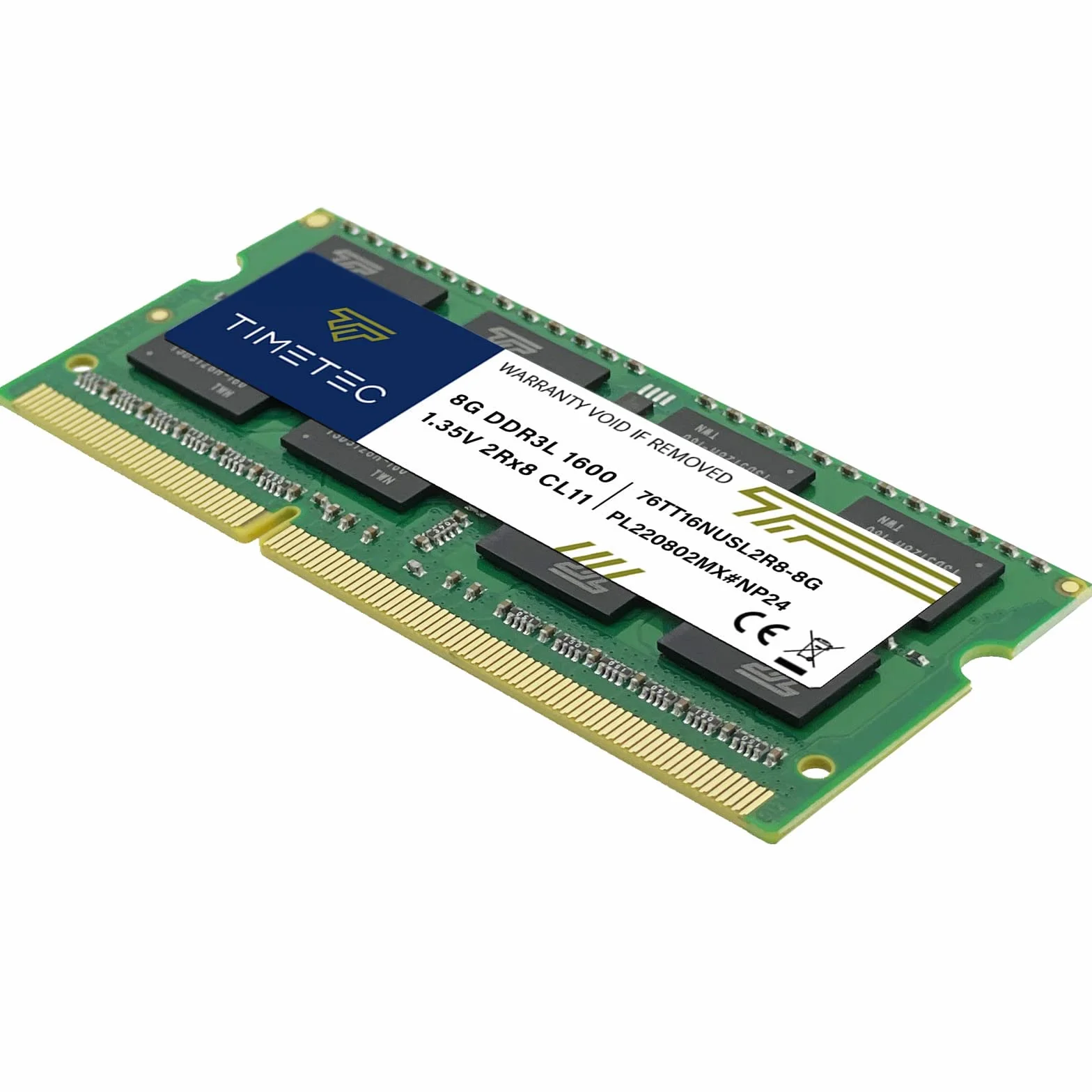 Timetec 16GB Kit(2x8GB) DDR3L / DDR3 1600MHz (DDR3L-1600) PC3L-12800 / PC3-12800 Non-ECC Unbuffered 1.35V/1.5V CL11 2Rx8 Dual Rank 204 Pin SODIMM Laptop Memoria RAM Módulo