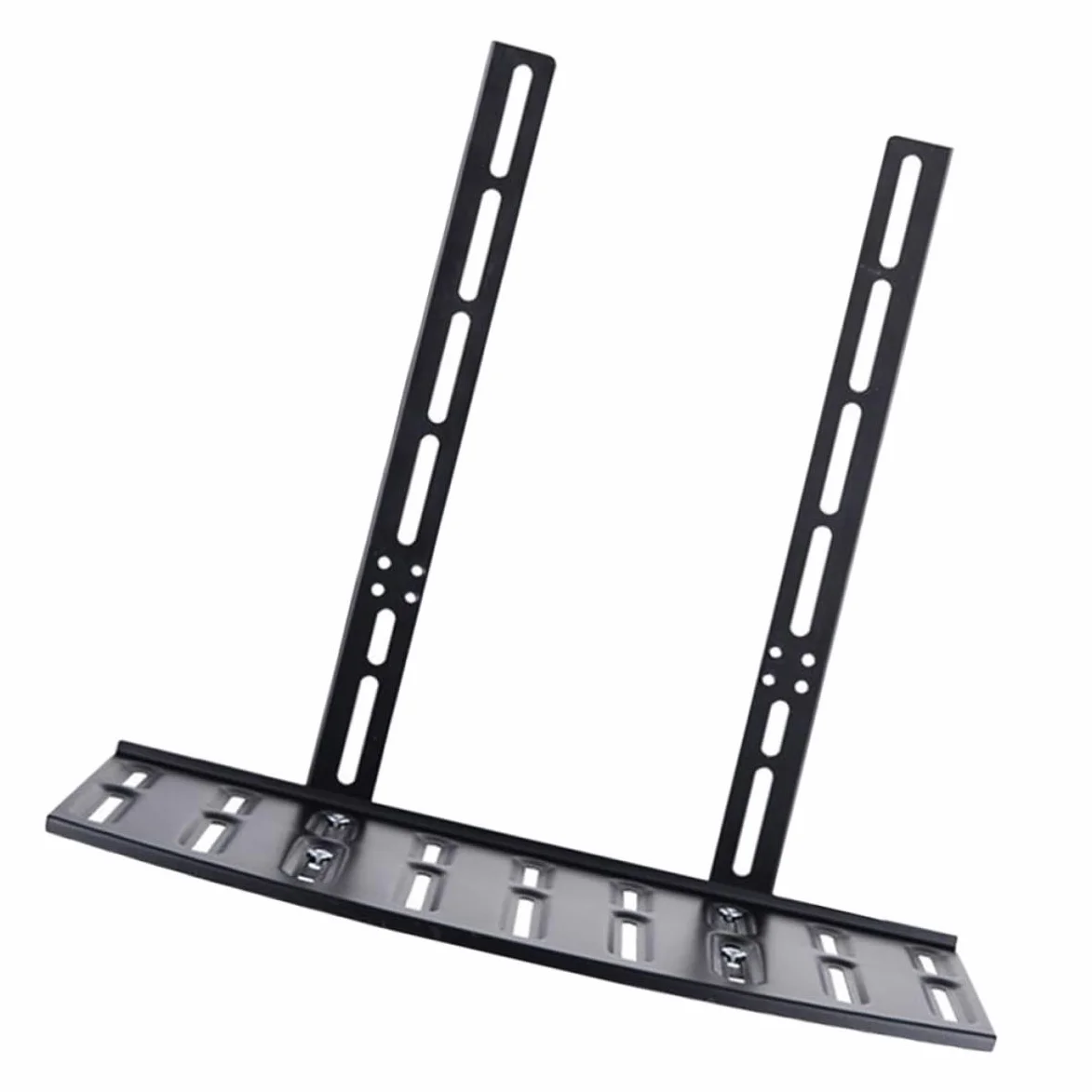 Estante de pared negro para TV y enrutador, acero laminado en frío, soporte sin perforaciones para espacios pequeños
