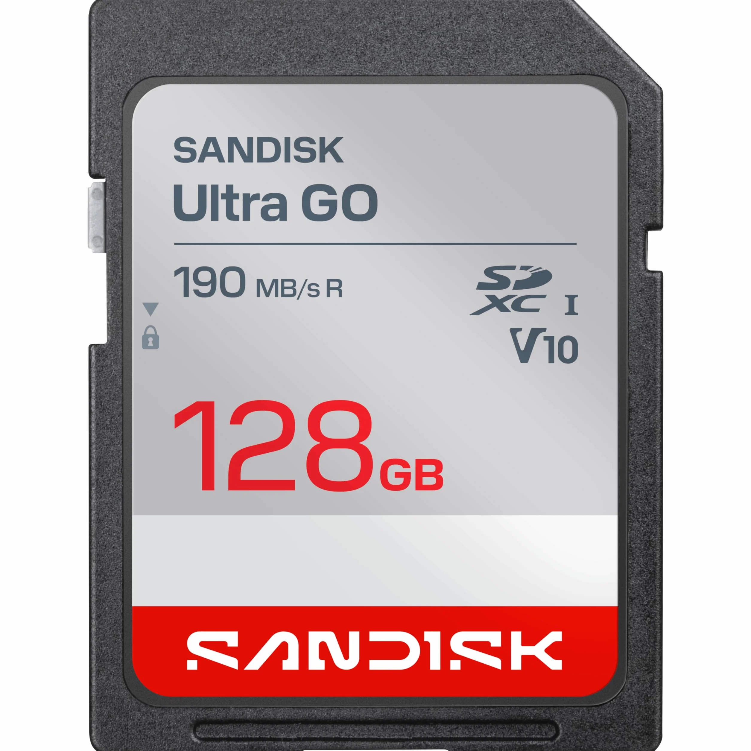 SANDISK Ultra Go Tarjeta SD UHS-I de 128 GB, velocidad de lectura de hasta 190 MB/s, grabación de vídeo Full HD, tarjeta de memoria para cámara réflex digital y cámara sin espejo