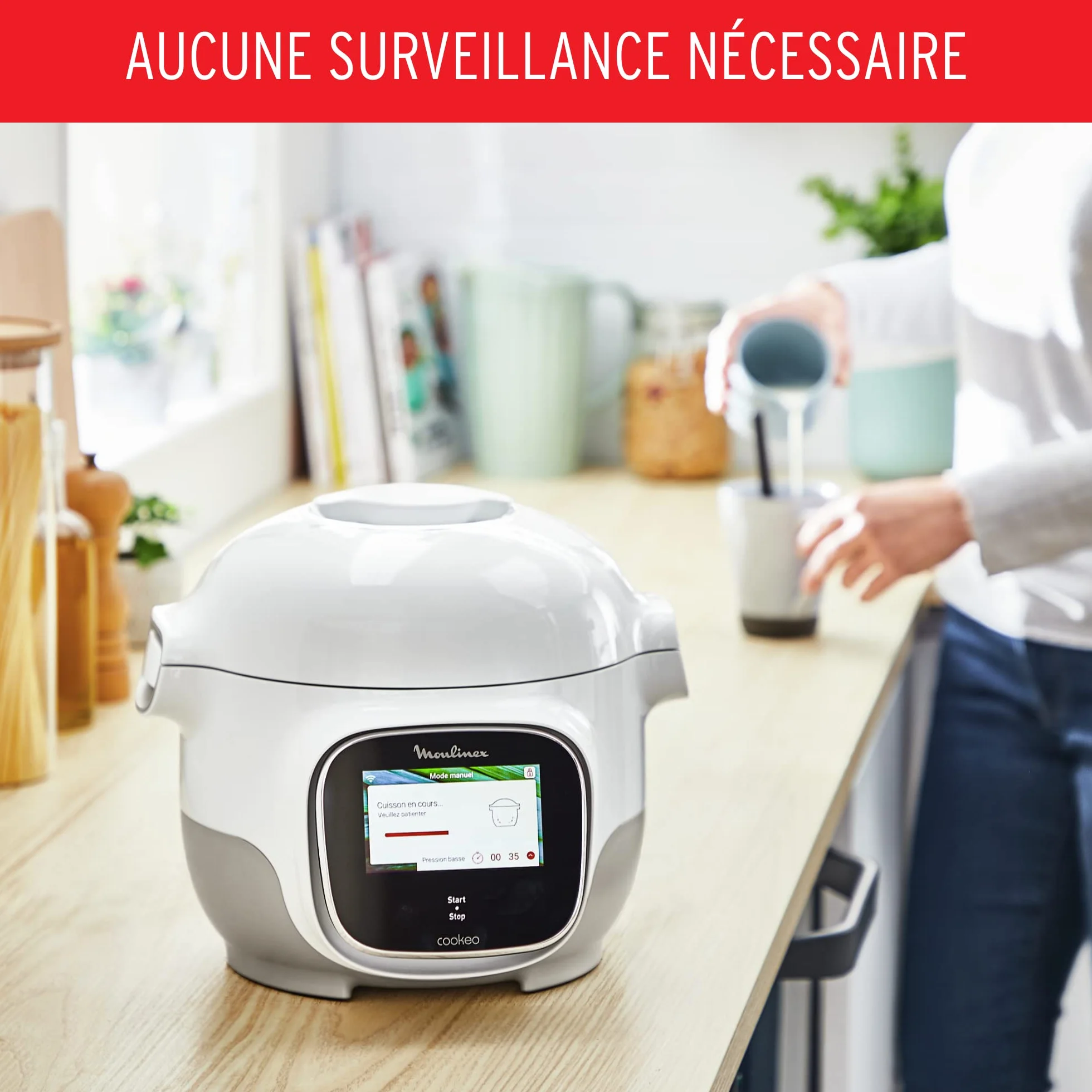 Moulinex Cookeo Touch Wifi Mini Multicooker 3L 100 recetas integradas Wifi pantalla táctil YY5132FB Blanco