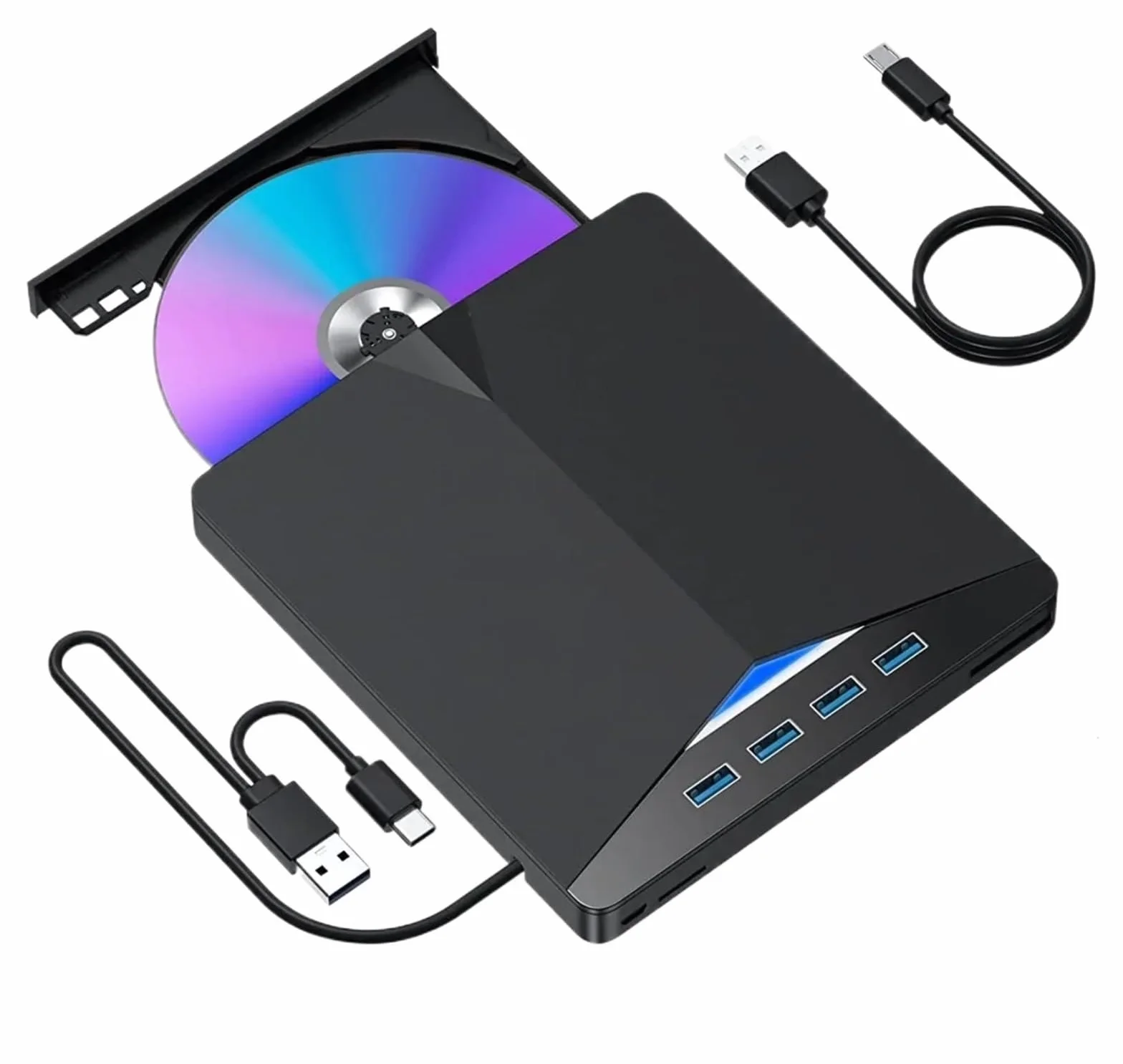 Reproductor de DVD 7-en-1 USB 3.0 Tipo-c DVD Externo RW Unidad De CD Grabadora Lector Reproductor Unidad Óptica Externa