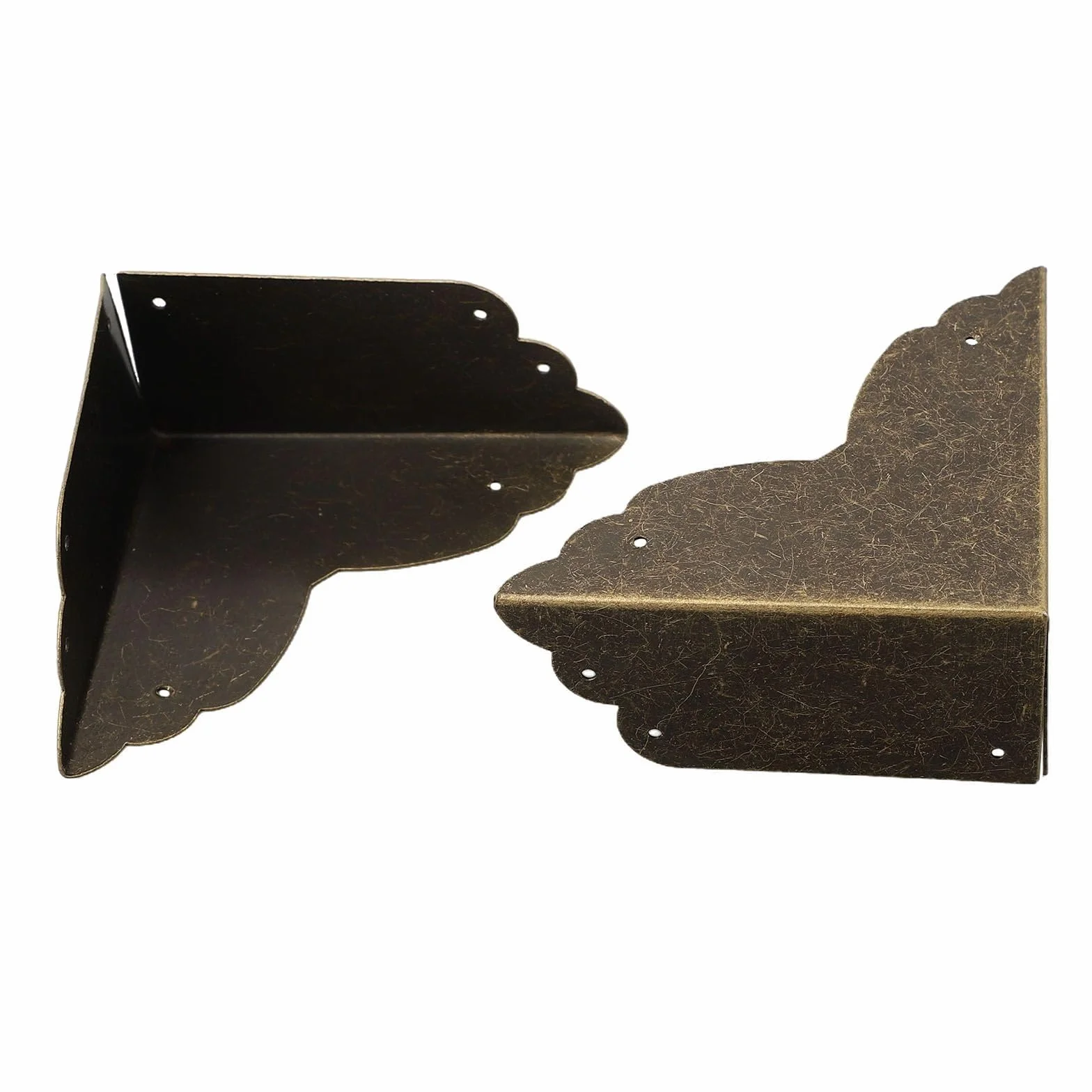 Yuanpgky protectores de esquina de metal bronce hierro antiguo 71x71x30 mm para muebles