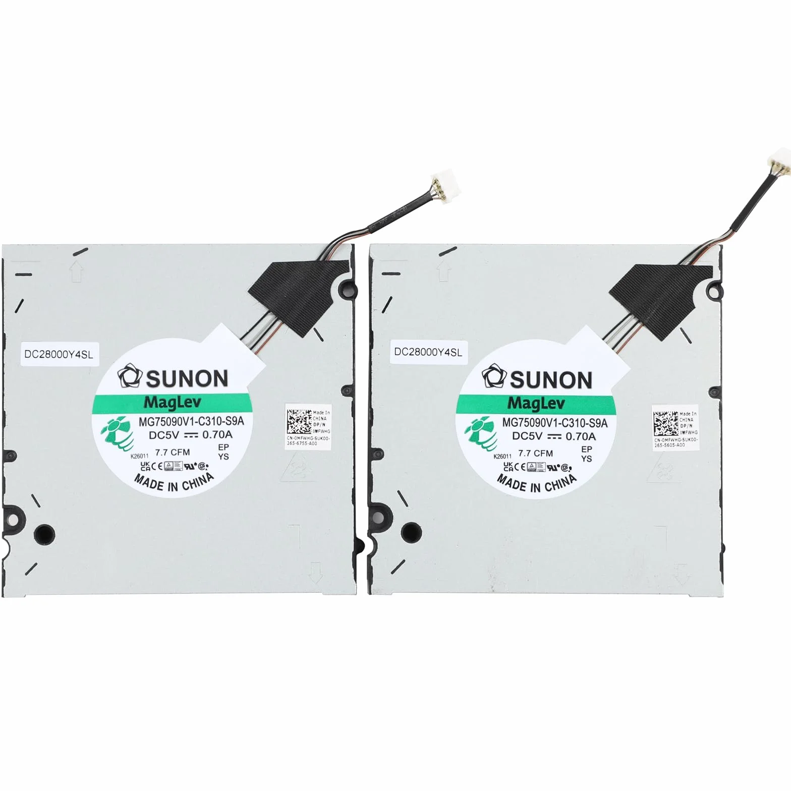 Ventilador de refrigeración de repuesto para DELL Precision 7670 M7670 7680 0MFWHG | RTX A5000 A3000, MG75090V1-C310-S9A MFWHG DC28000Y4SL, DC5V 0.7A Repuesto de ventilador para portátil