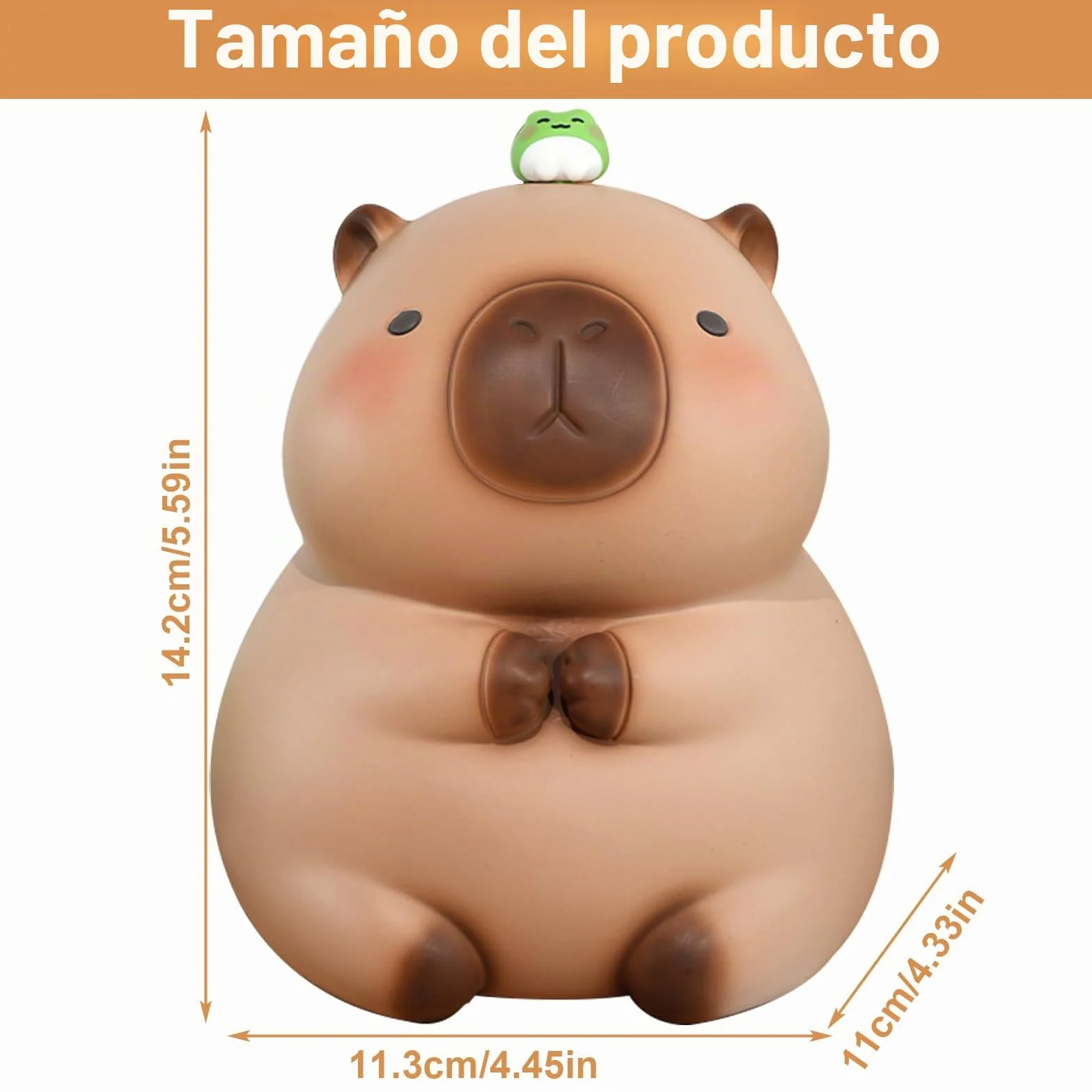 Hucha Capybara irrompible decorativa con tapa giratoria inferior gran capacidad marrón