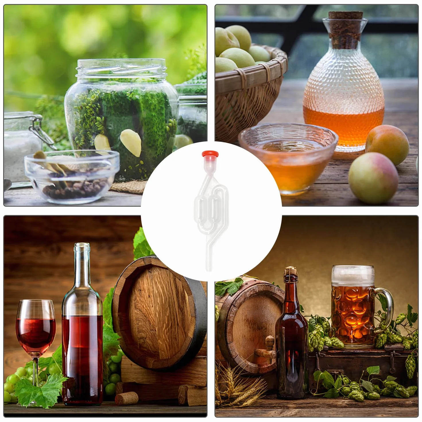 MEMOFYND Kit de Elaboración de Cerveza 5 Tubos de Fermentación con Tapones de Silicona y Bolsa de Almacenamiento
