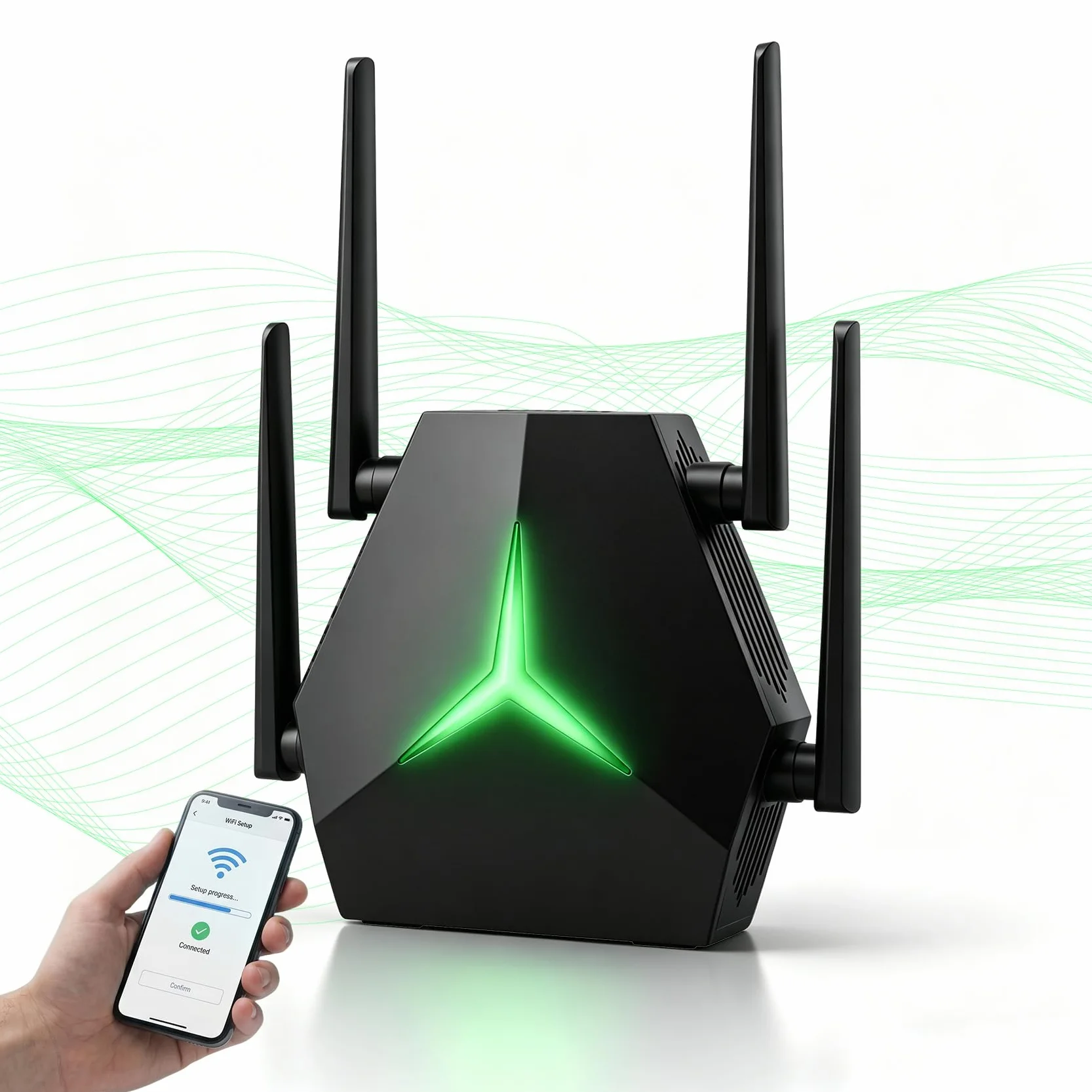 Repetidor WiFi 1167Mbps Doble Banda 2.4G+5G, Amplificador de Señal para Hogar Oficina, Elimina Zonas Muertas, Compatible con Routers