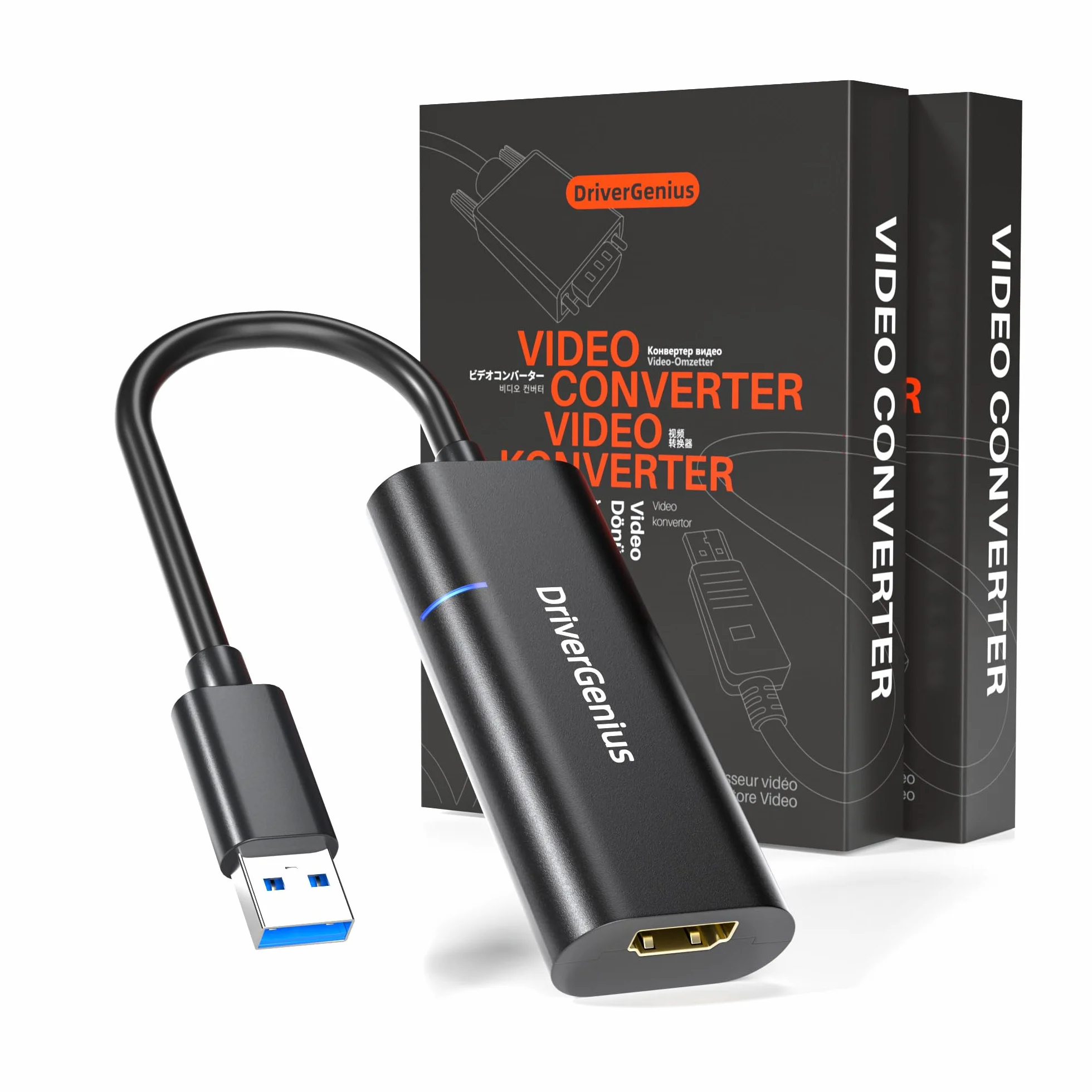 DriverGenius ViewX Adaptador USB 3.0 a HDMI, Tarjeta Gráfica Externa Alimentada por USB, Convertidor de Video/Audio 1080p para Oficina y Análisis de Datos,Windows 11 y macOS 15【2 Piezas/Paquete】
