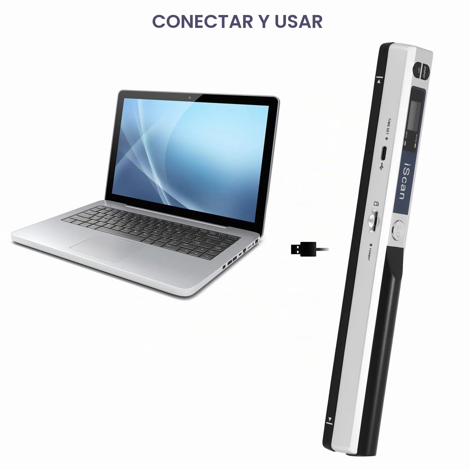 Escáner portátil de documentos 900DPI USB A4 color JPG PDF