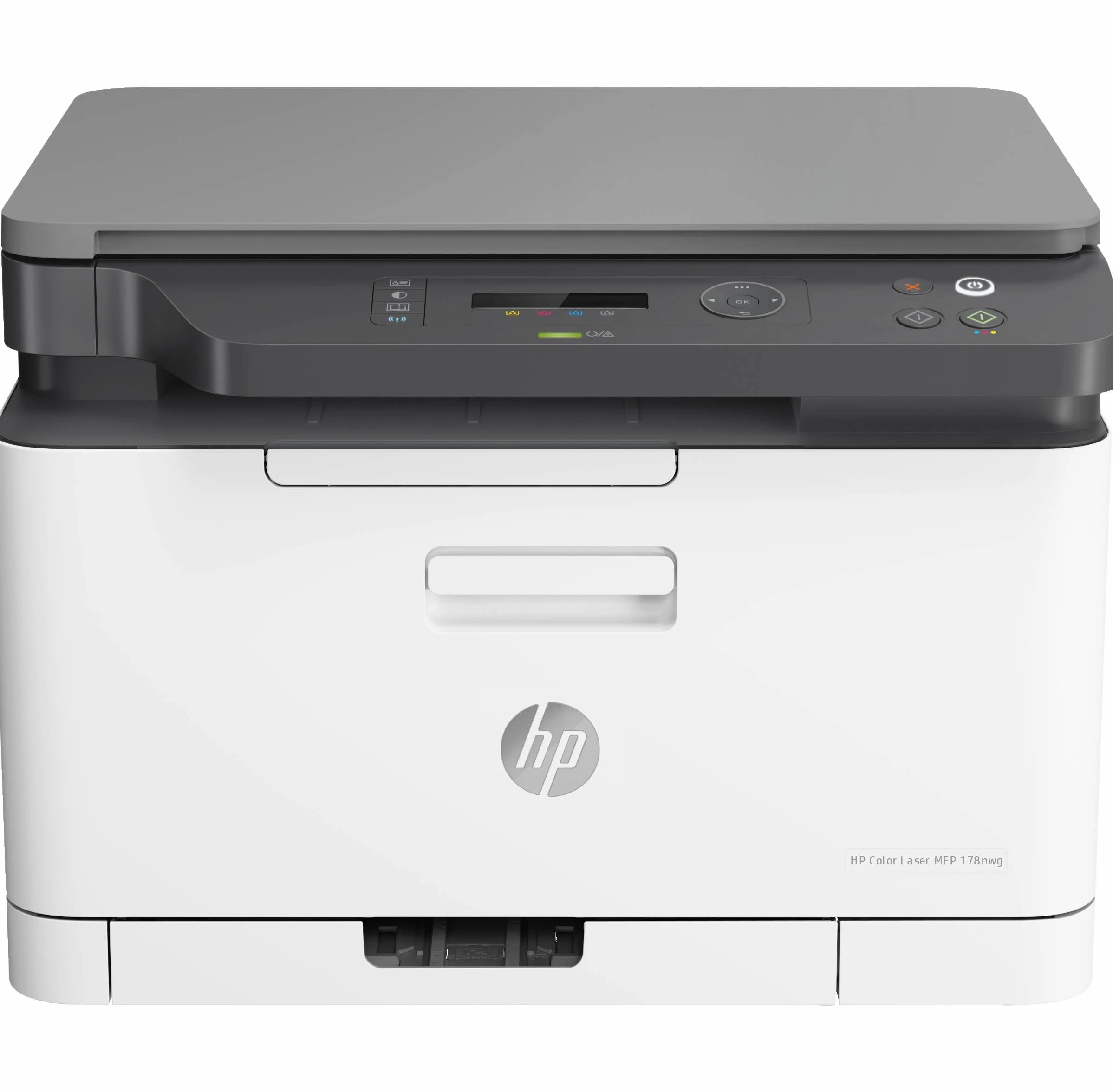 HP Color Laser MFP 178nw 4ZB96A - Impresora Láser Color Multifunción Wi-Fi, Imprime, Escanea y Copia, Ethernet, USB 2.0, Smart App, Panel LCD, Blanca y Gris
