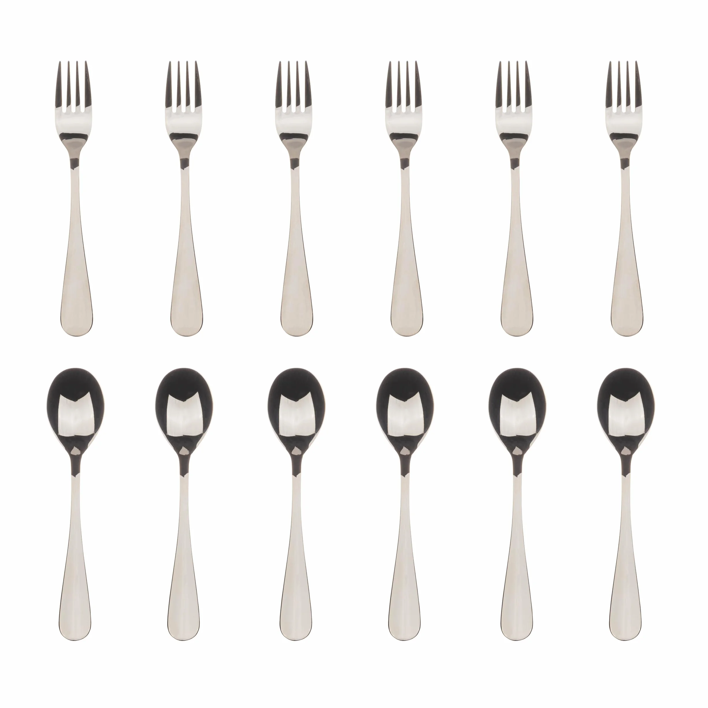 Set 12 piezas para postre color plata Bergner coleccion Munich