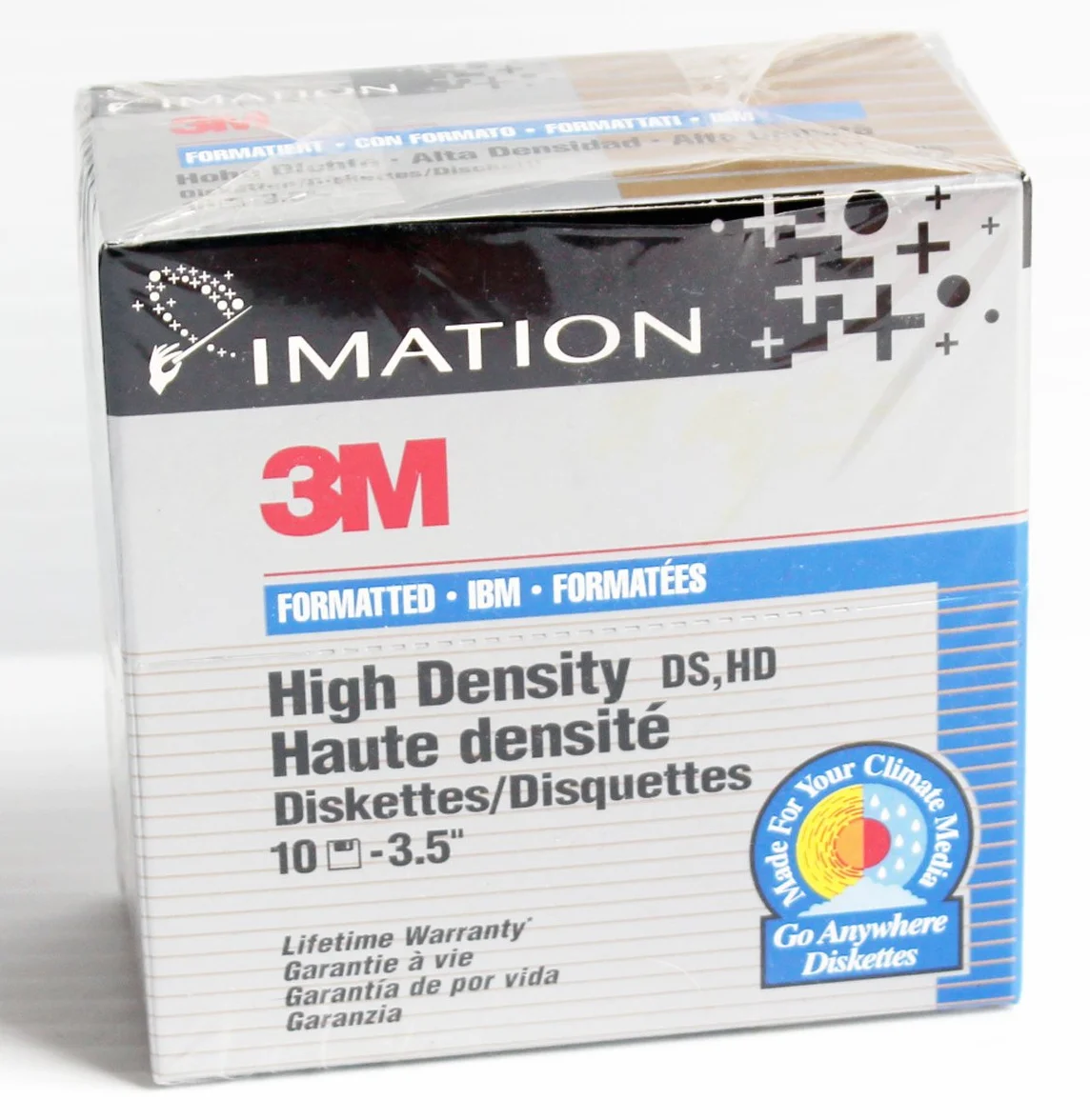 Caja de 10 disquetes de 8.9 cm 135 TPI 1.44 MB Dos formateados