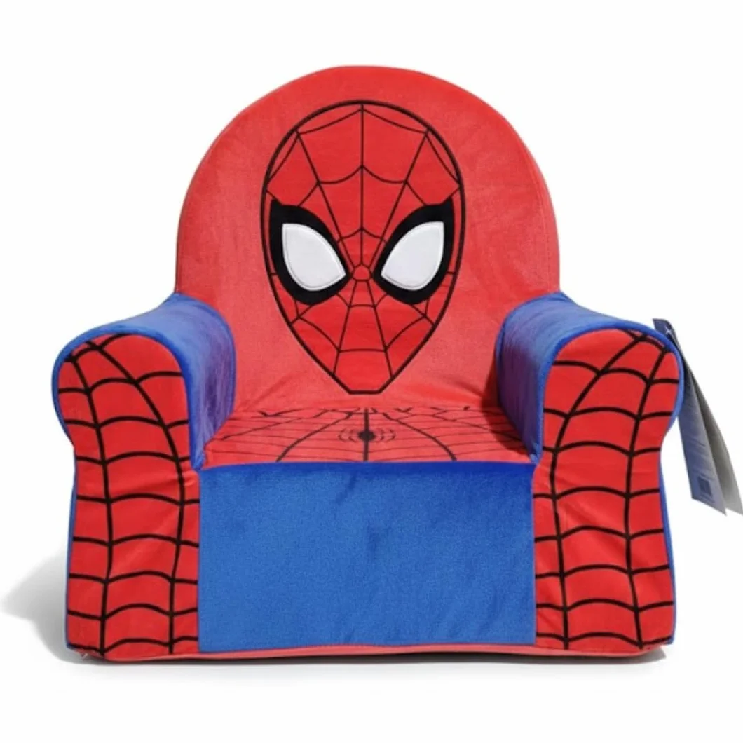 Disney Sillón Infantil 3D Desenfundable con Cremallera de Seguridad, Funda 100% Poliéster y Relleno 100% Poliuretano, Butaca Niño +3 Años, 50x45x35 cm (Spiderman)