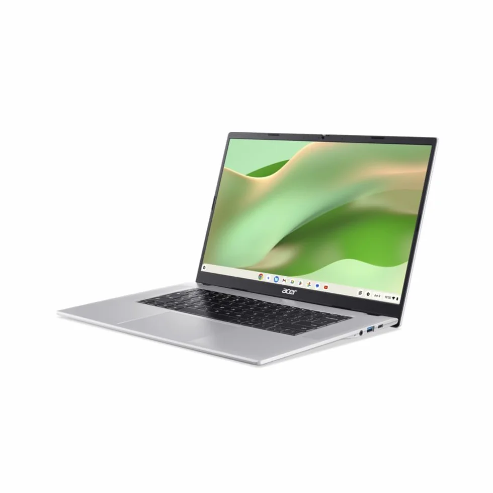 Acer Chromebook 315 CB315-8H - Ordenador Portátil 15,6" FullHD (MediaTek Kompanio 540, 4GB RAM, e-MMC 64, ChromeOS) Plata, QWERTY + 3 Meses de Google AI Pro con Gemini Pro y 5TB de Almacenamiento