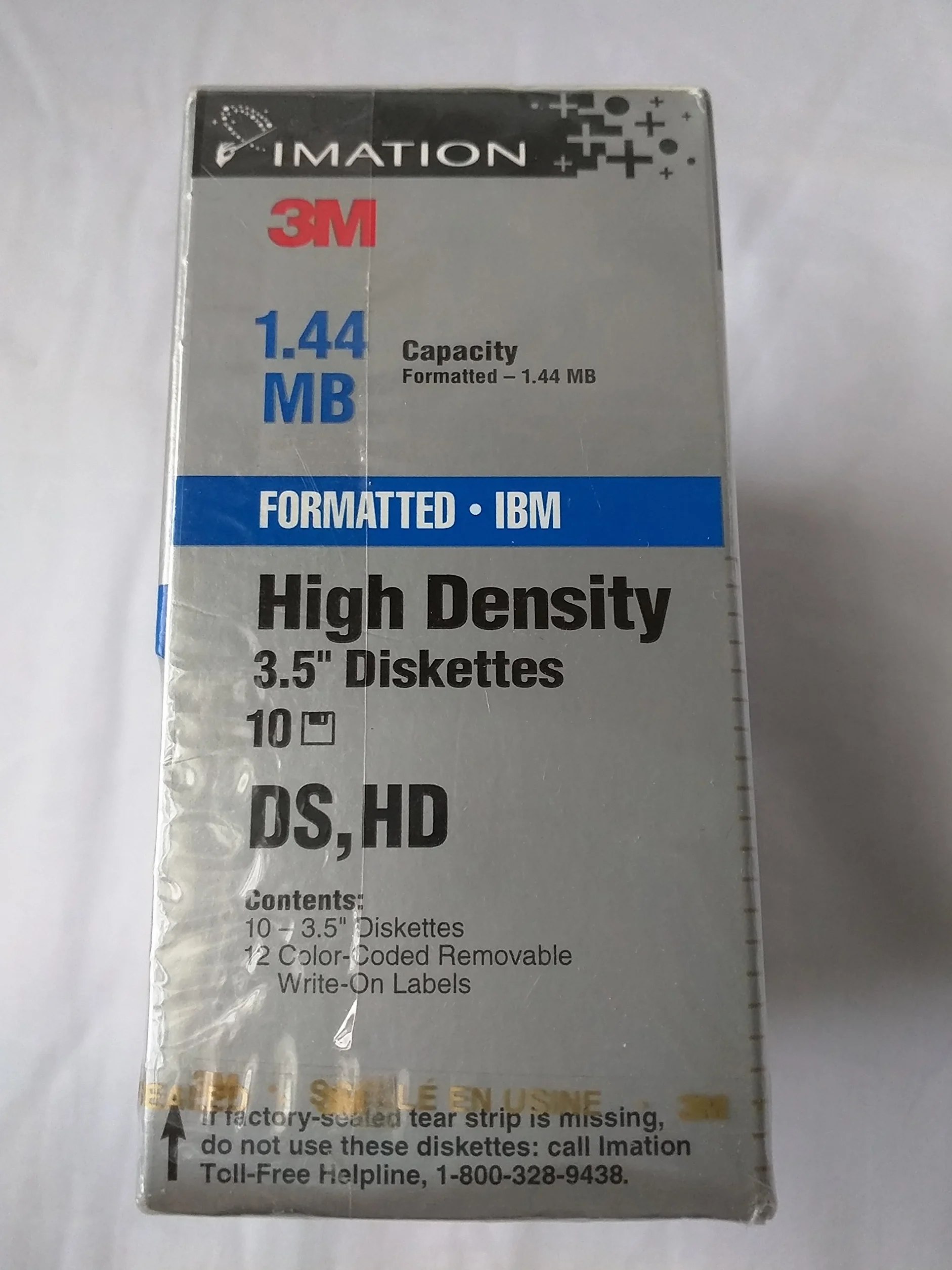 Imation Disquetes de 3.5 pulgadas (1.44 MB, 1 unidad, alta densidad, formateado)