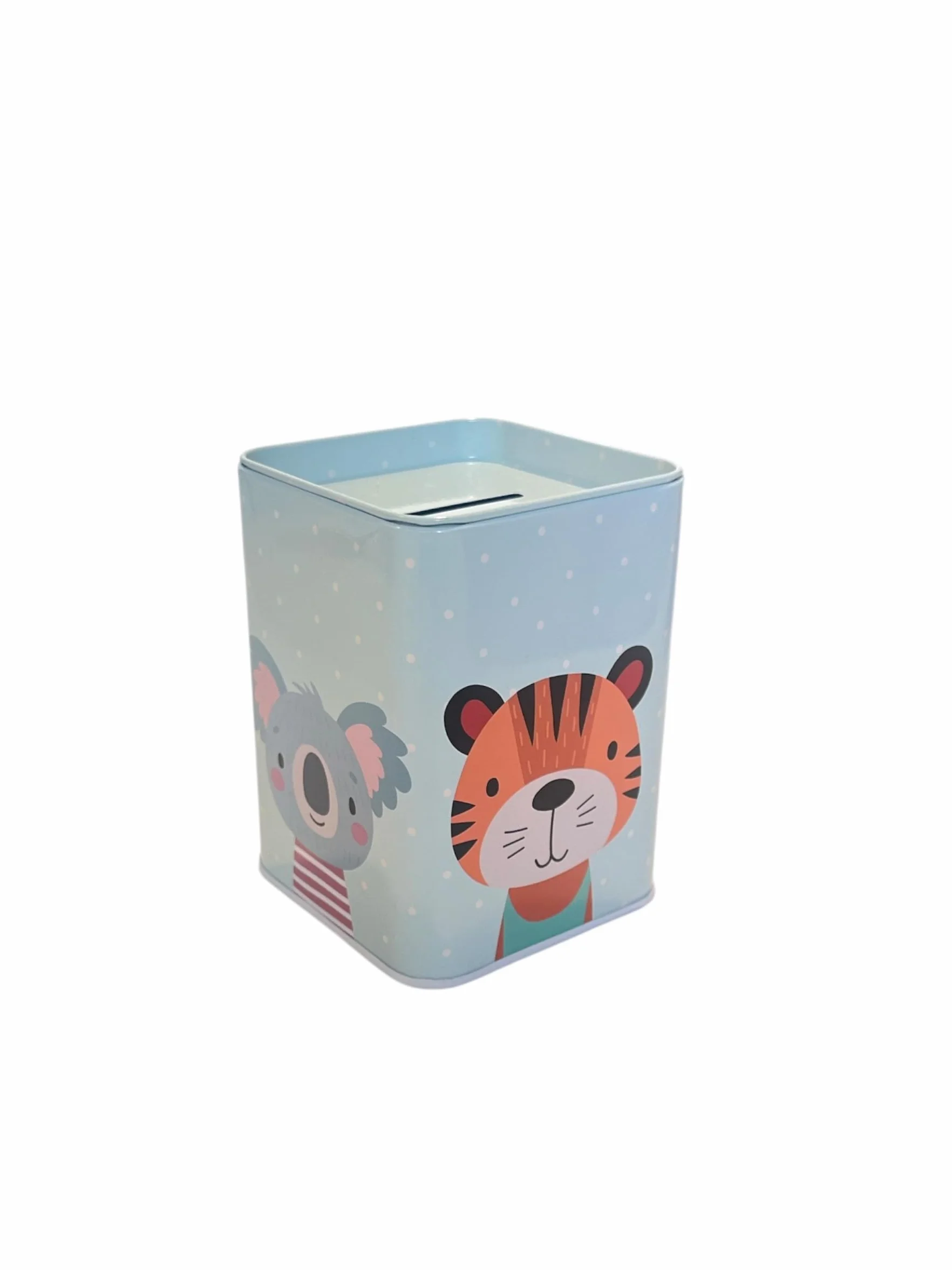 Hucha Lata Infantil Original Animalitos Verde con Tapa