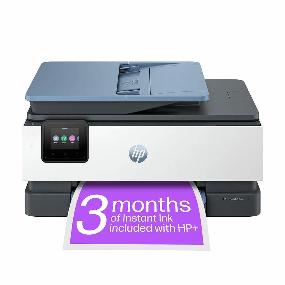 HP OfficeJet Pro 8135e 40Q47B, Impresora multifunción de inyección de Tinta A4 a Color, a Doble Cara automática, 20 ppm, Wi-Fi, Smart, 3 Meses de Tinta instantánea incluida, Gris