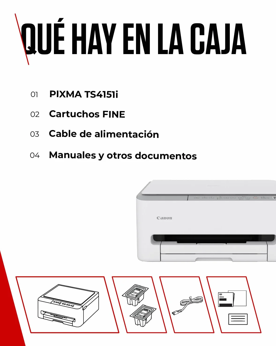 Canon PIXMA TS4151I - Impresora Todo en Uno con Conectividad Wi-Fi | Inalámbrica para Impresión Fácil Desde Tu Teléfono Inteligente PIXMA Print Plan