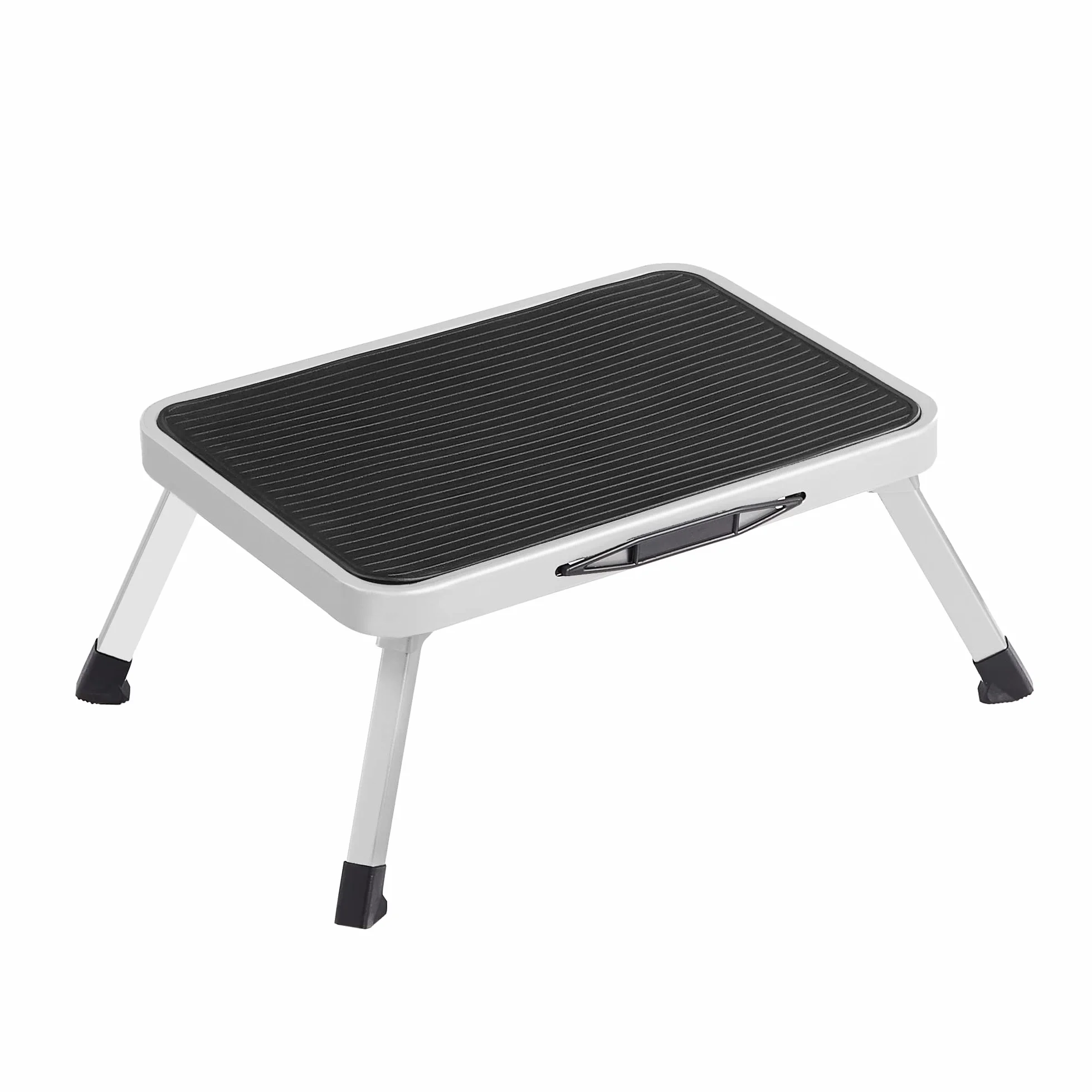 SONGMICS Taburete Escalón Plegable Acero 150 kg 38 x 26 x 4 cm Blanco GSL01WT