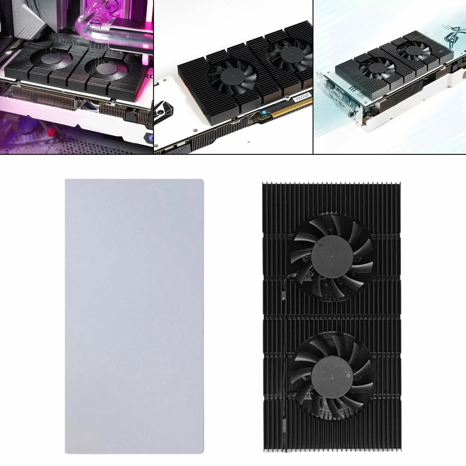 Zalati Disipador de calor para tarjeta gráfica RTX 3090 3080 3070 Series Card, aluminio, HEAT_SINK, 0697, 180 x 90 x 15 mm