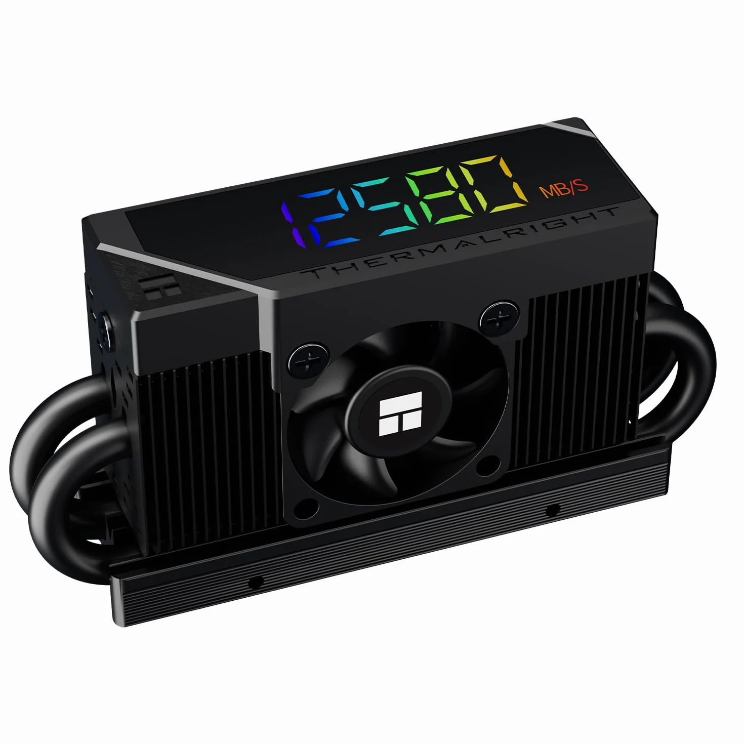 Thermalright-TR Monitor de temperatura de estado sólido HR10 2280 PRO Digital Black Precision, 2280 SSD Cooler, pantalla digital ARGB integrada y control inteligente de ventilador PWM, hasta 6500 rpm