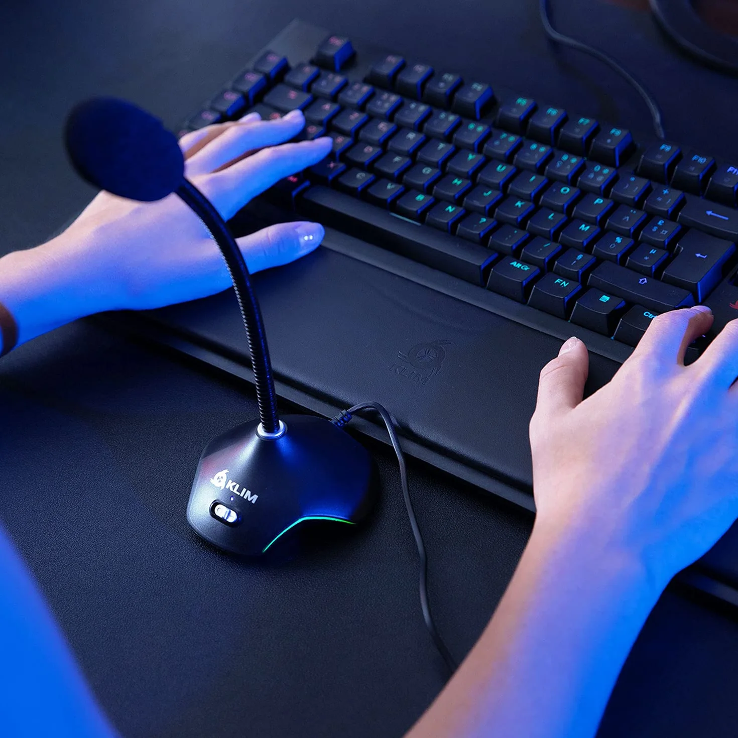 KLIM Rhapsody Micrófono PC RGB - Micrófono USB para PC - Mejor Calidad de Sonido - Grabación y Reconocimiento de Voz, Streaming, Youtube, Podcast - Gaming Windows Mac PS4 PS5