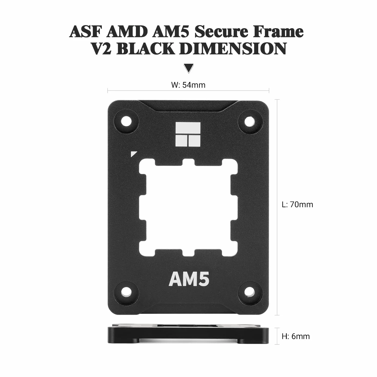 Thermalright Soporte de CPU AM5 Secure Frame Black V2, AM5 Corrective Anti-Bending Fixing Evoiding Capacitors, AM5 Secure Frame, AM5 Anti-Bending Contact Frame (ASF Black V2)