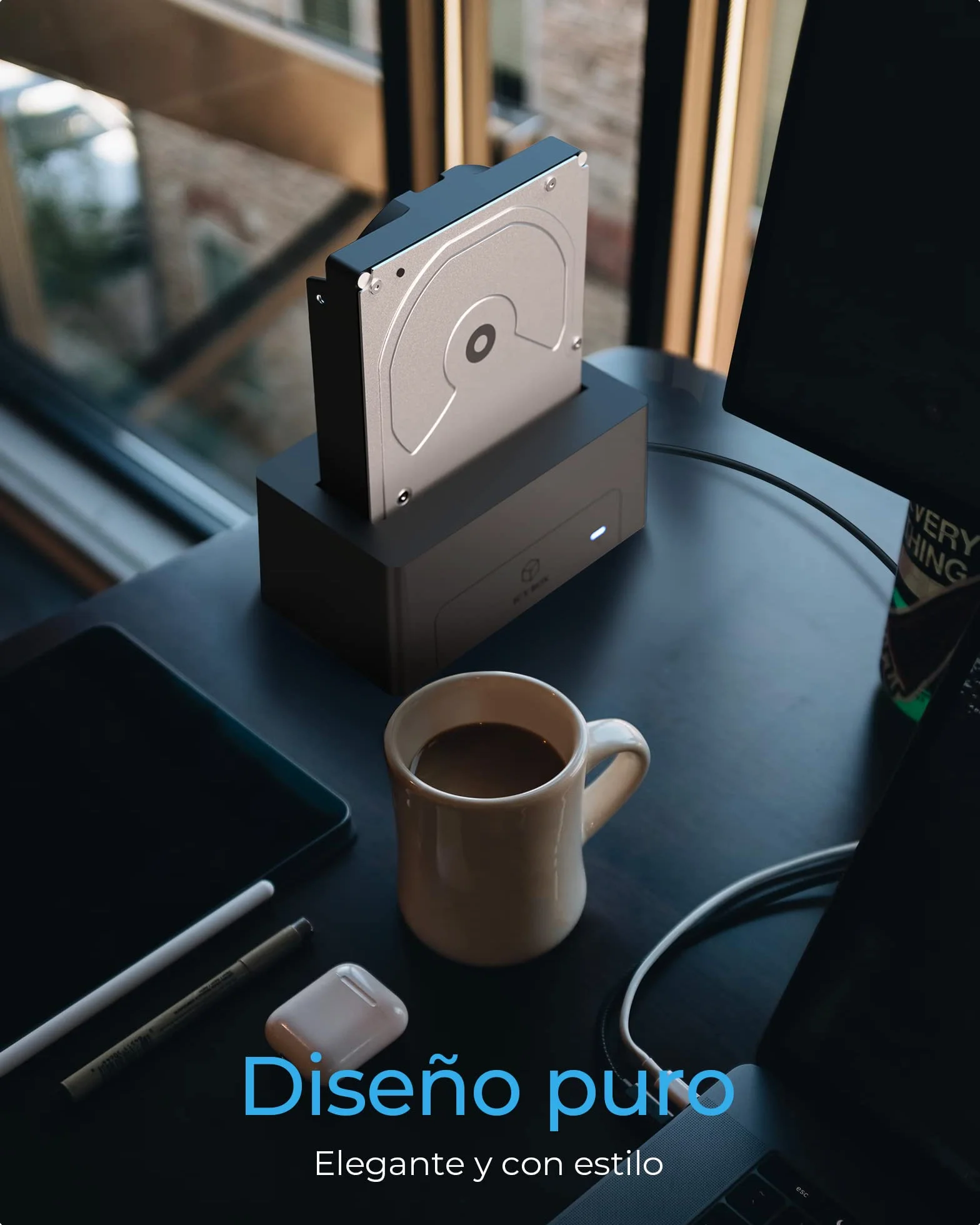 Icy Box HDD / Hard Drive Docking Station USB 3.0 para SATA 2.5" & 3.5", Estación de Clonación y Lector de Disco Duro, Adaptador, Externo, Negro, IB-1121-U3