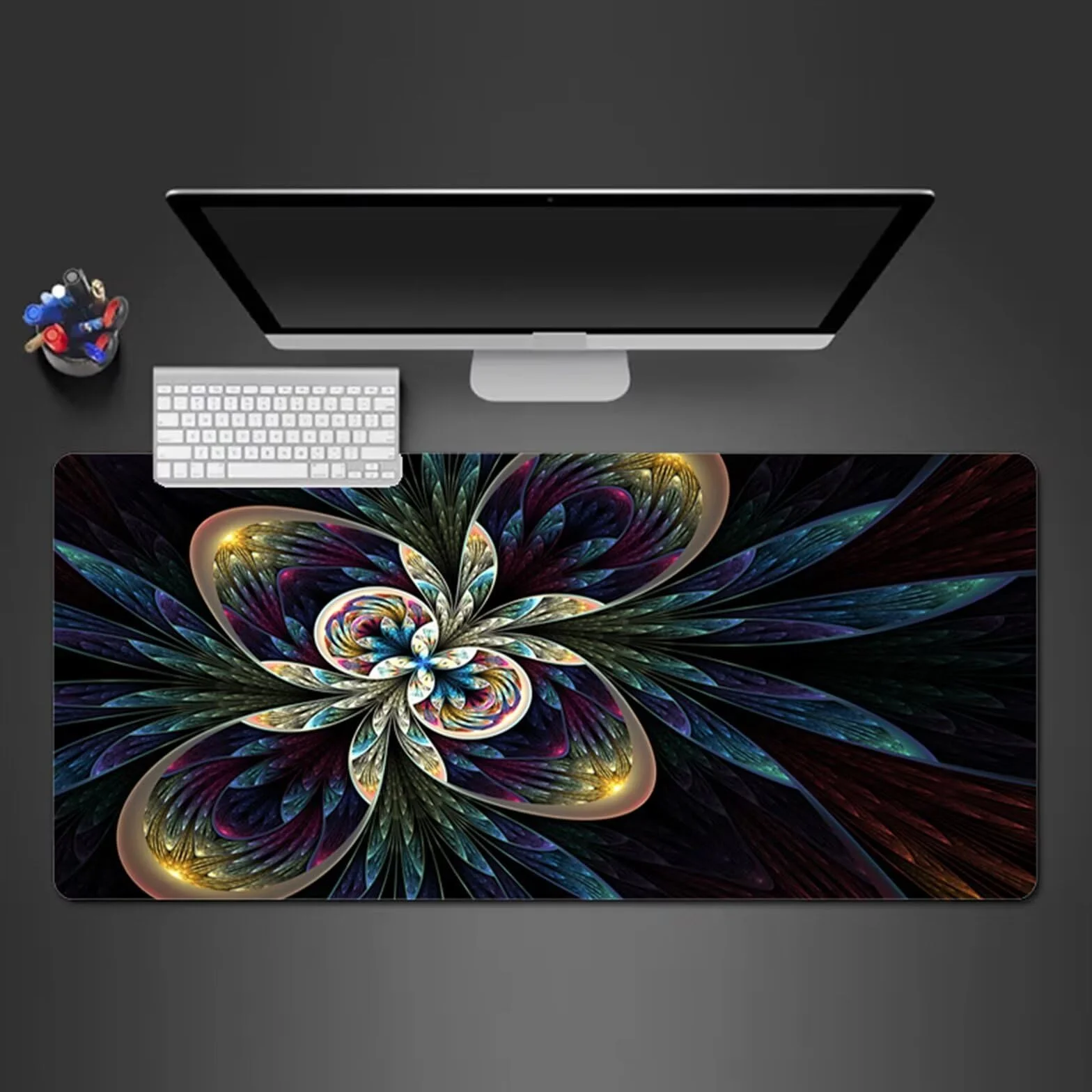 Alfombrilla Raton Gaming XXL 1200x600x2cm Alfombrilla de Ratón Grande Alfombrilla Gaming de Escritorio con Base Antideslizante para Gamers PC y Portátil (Arte Abstracto)