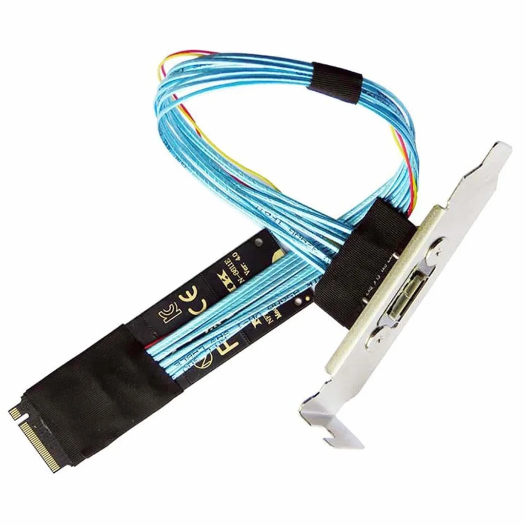 chenyang Oculink SFF-8612 a PCI-E 4.0 NVME M.2 M-Key Host - Adaptador de cable de extensión con ranura de 8/12 cm para tarjeta gráfica externa y SSD
