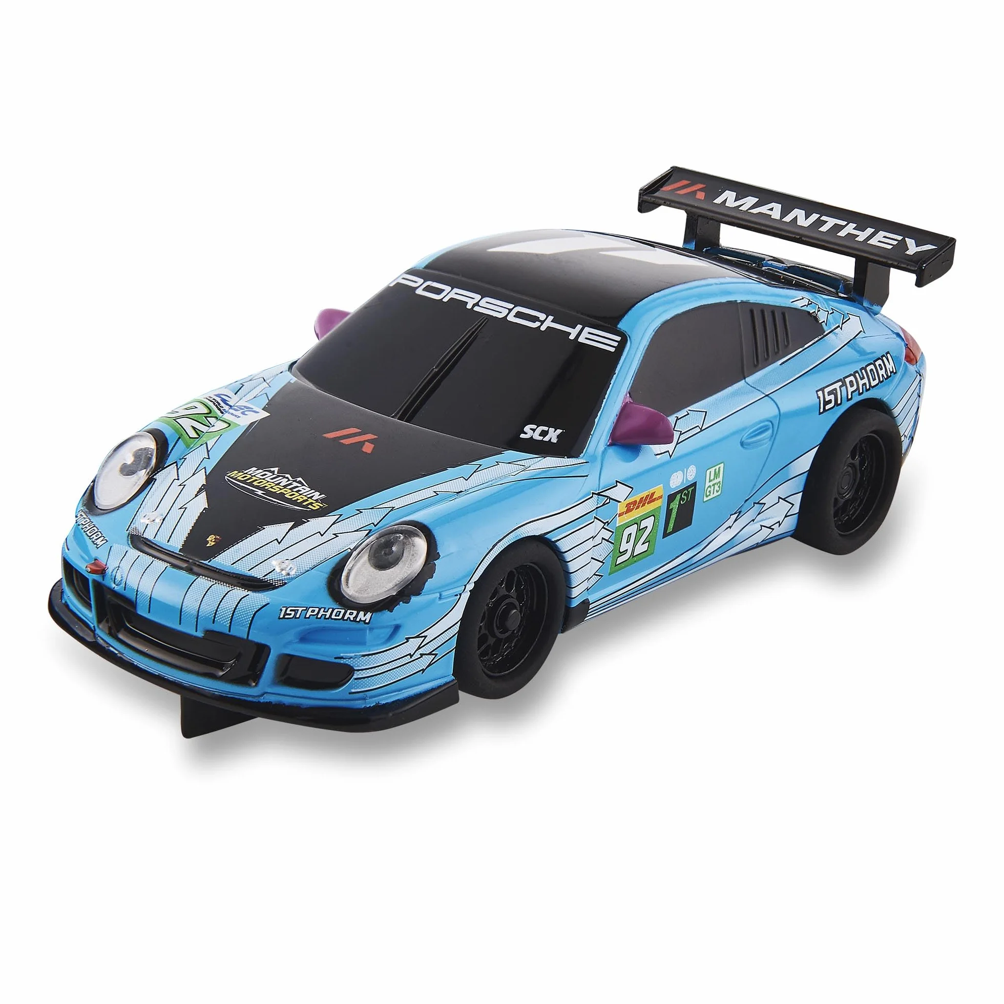 SCALEXTRIC - Vehículo de Carreras Compact - Coche Slot - Escala 1:43 (SCX Porsche 911 GT3 - #92)