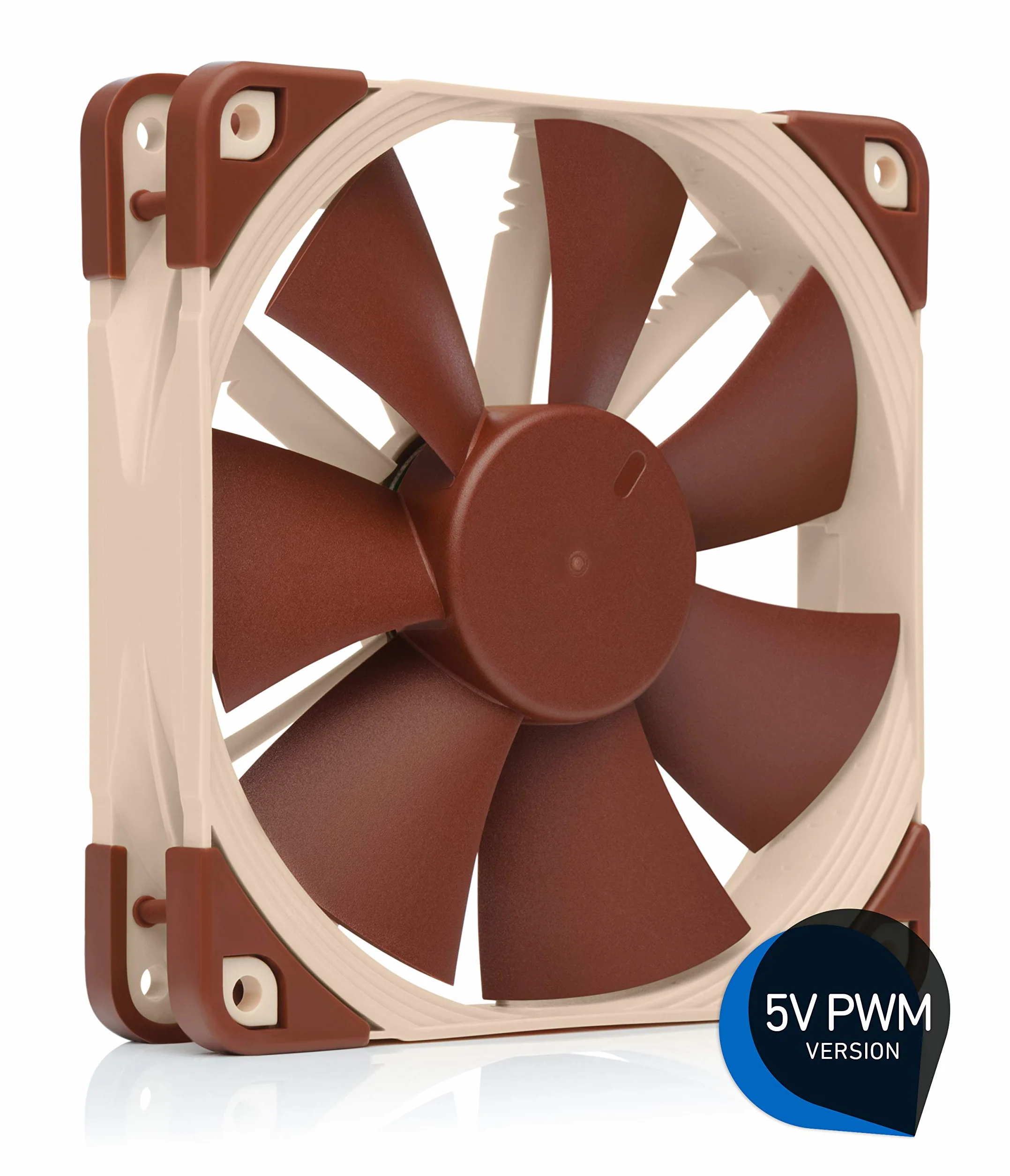 Noctua NF-F12 5V PWM, Ventilador Silencioso con Cable Adaptador USB, 4 Pines, Versión de 5V (120 mm, Marrón)