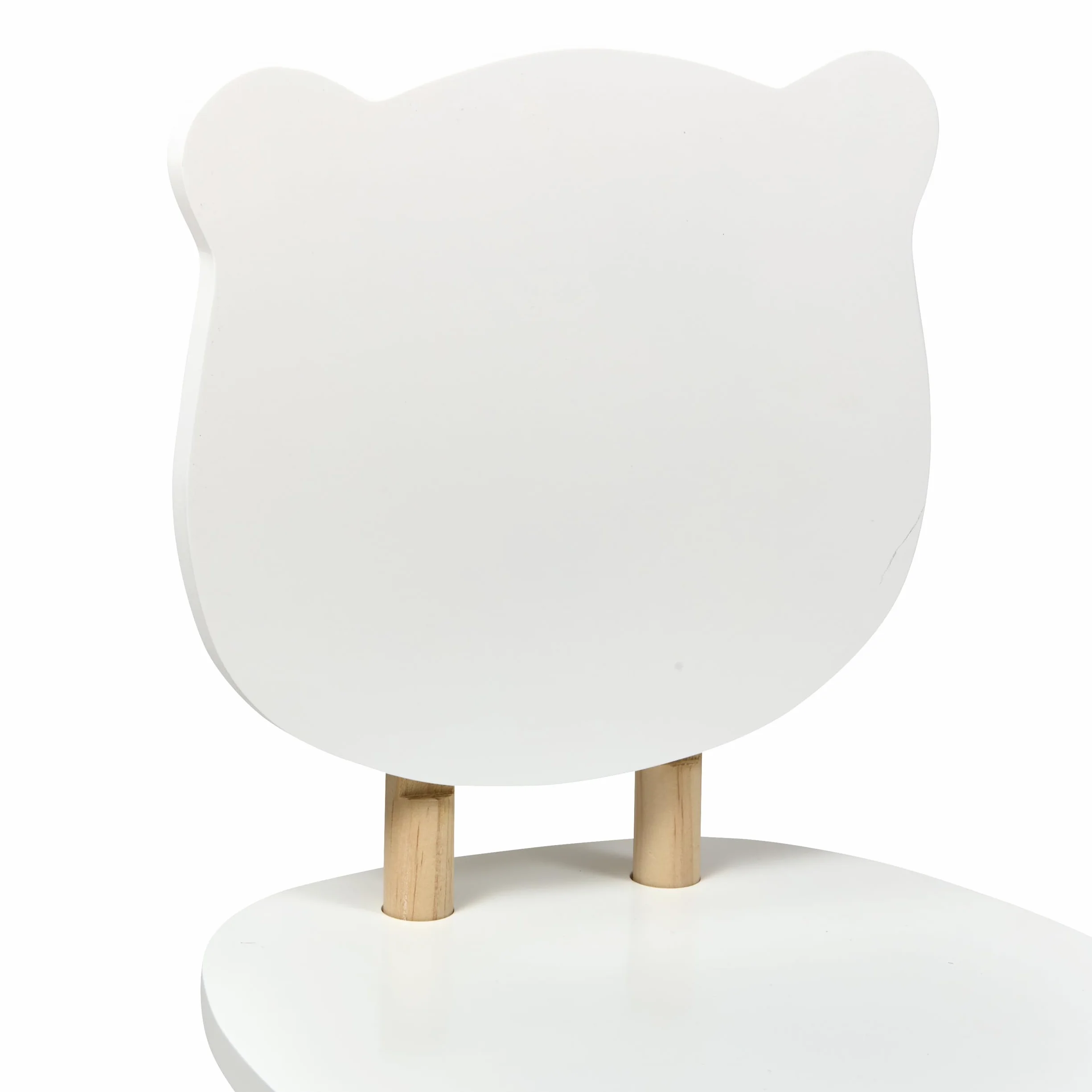 Atmosphera Silla infantil suave oso blanco madera natural 26x26x49 cm