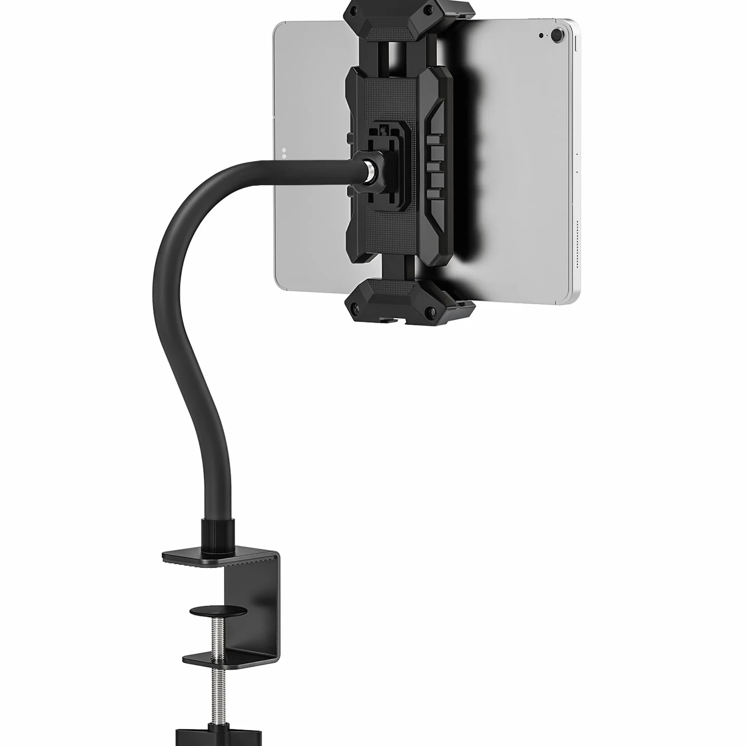 Soporte Tablet Mesa, Soporte iPad Mesa con Brazo de Cuello de Cisne, Soporte para Tablet Cama Giratorio de 360°, para iPad Pro/Air/Mini, 4.7"-13.5" Tablets.